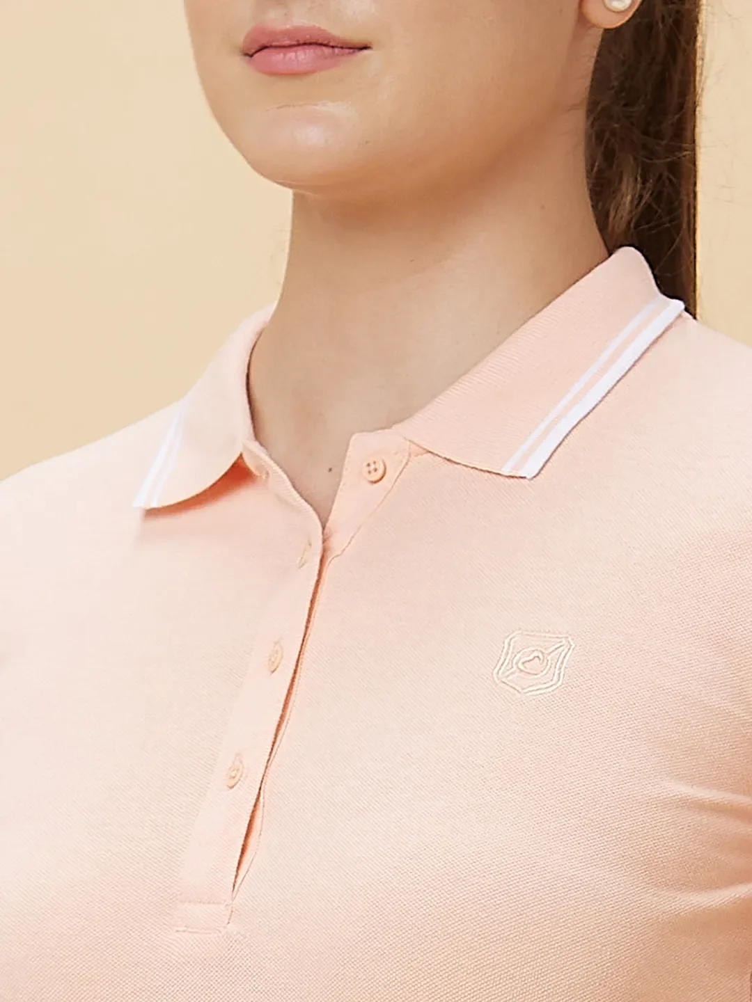 Peach Semi Fit Short Sleeve Women's T-Shirt By Being Human Clothing - Image 5