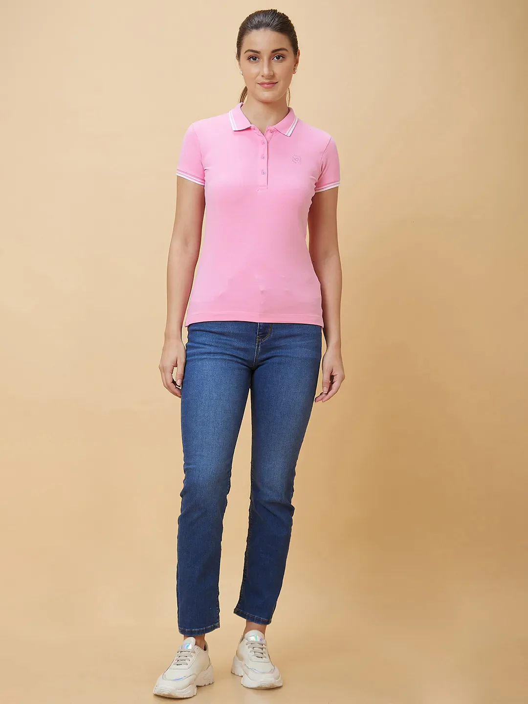 Pink Semi Fit Short Sleeve Women's T-Shirt By Being Human Clothing - Image 2