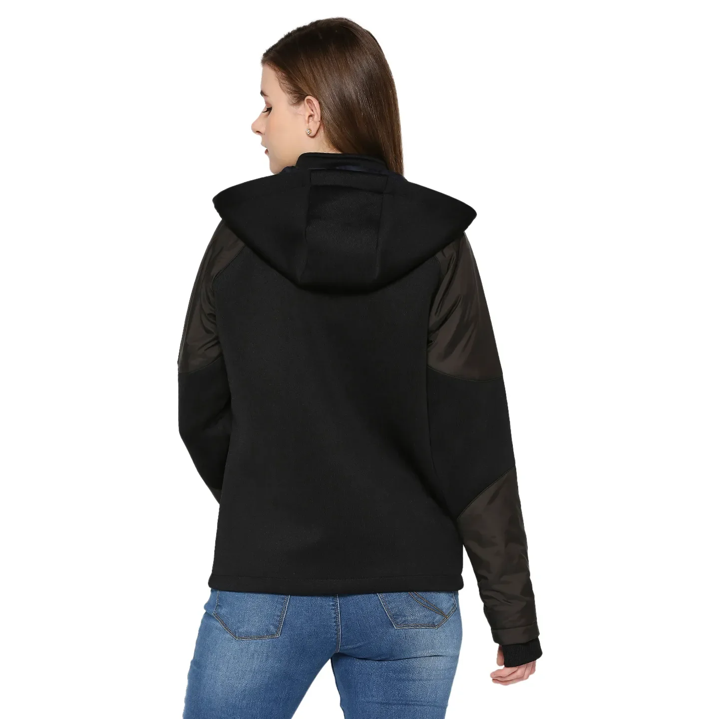 Black Semi Fit  Long Sleeves Women's Jacket by Being Human Clothing - Image 4