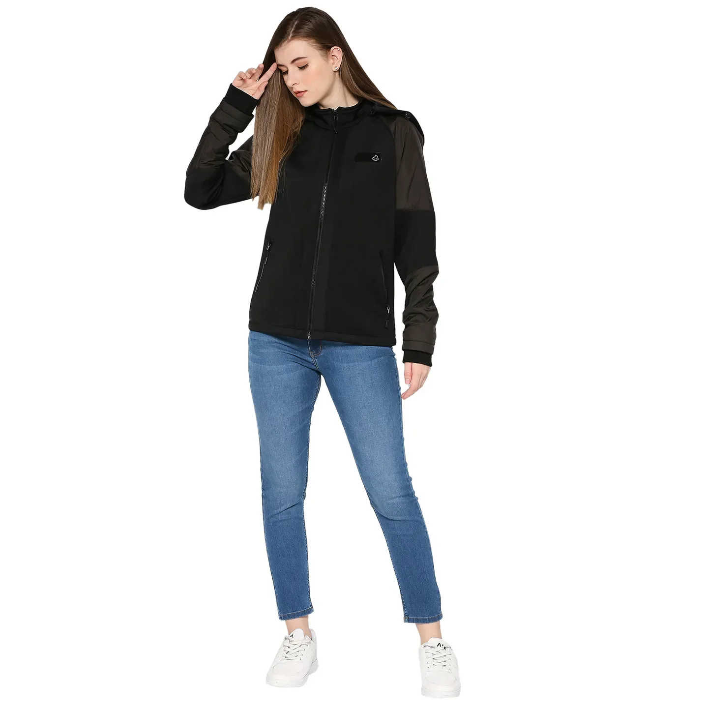 Black Semi Fit  Long Sleeves Women's Jacket by Being Human Clothing - Image 6