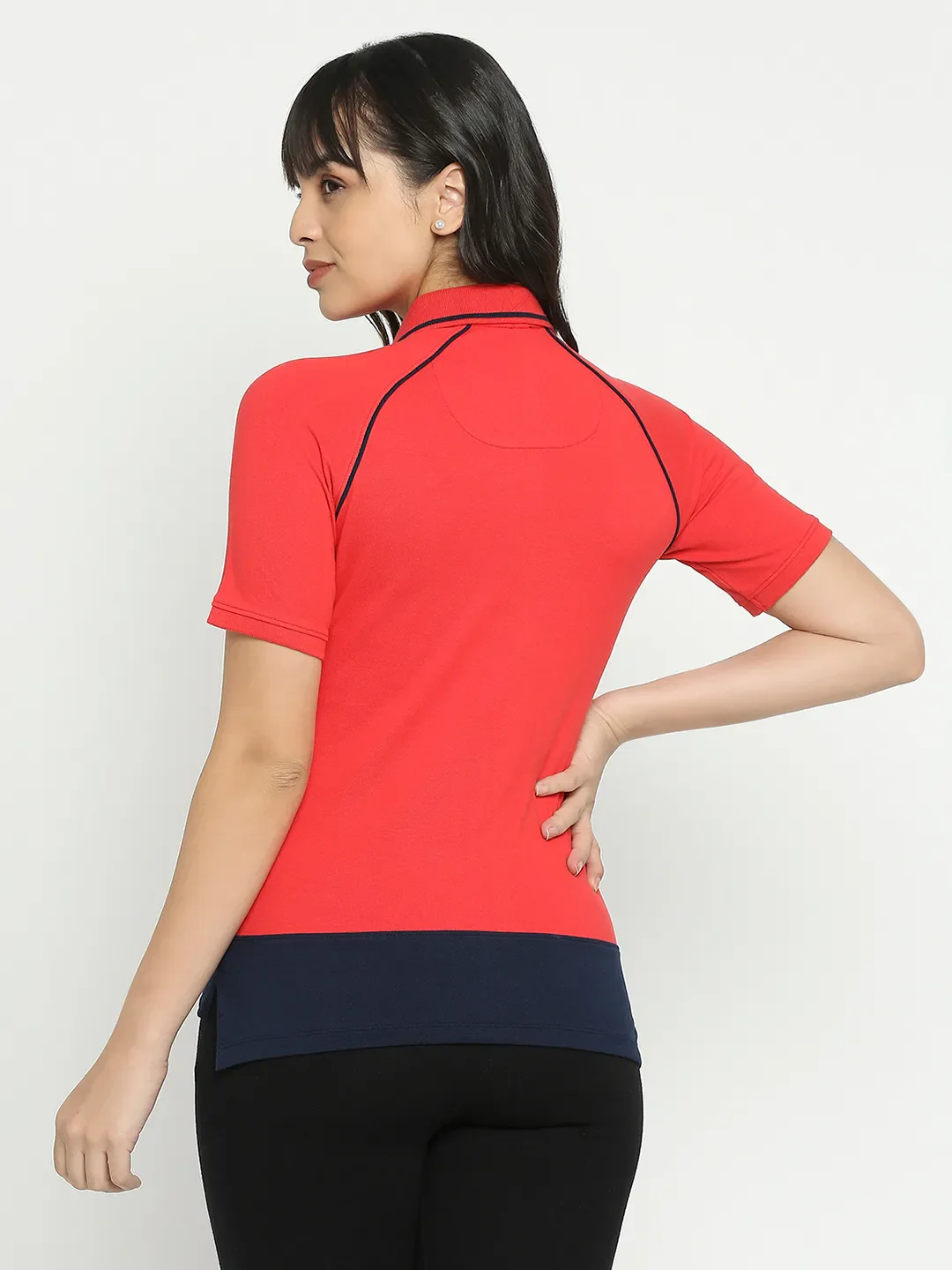 Red Semi Fit Women's Cotton T-Shirt By Being Human Clothing - Image 5