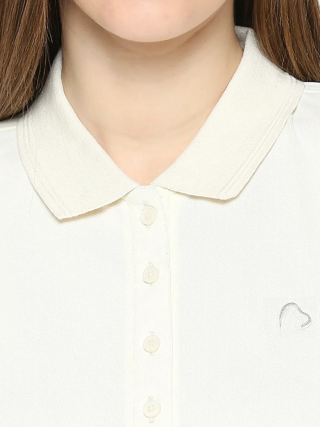 White Semi Fit Polo Collar Short Sleeves Women's T-Shirt by Being Human Clothing - Image 6