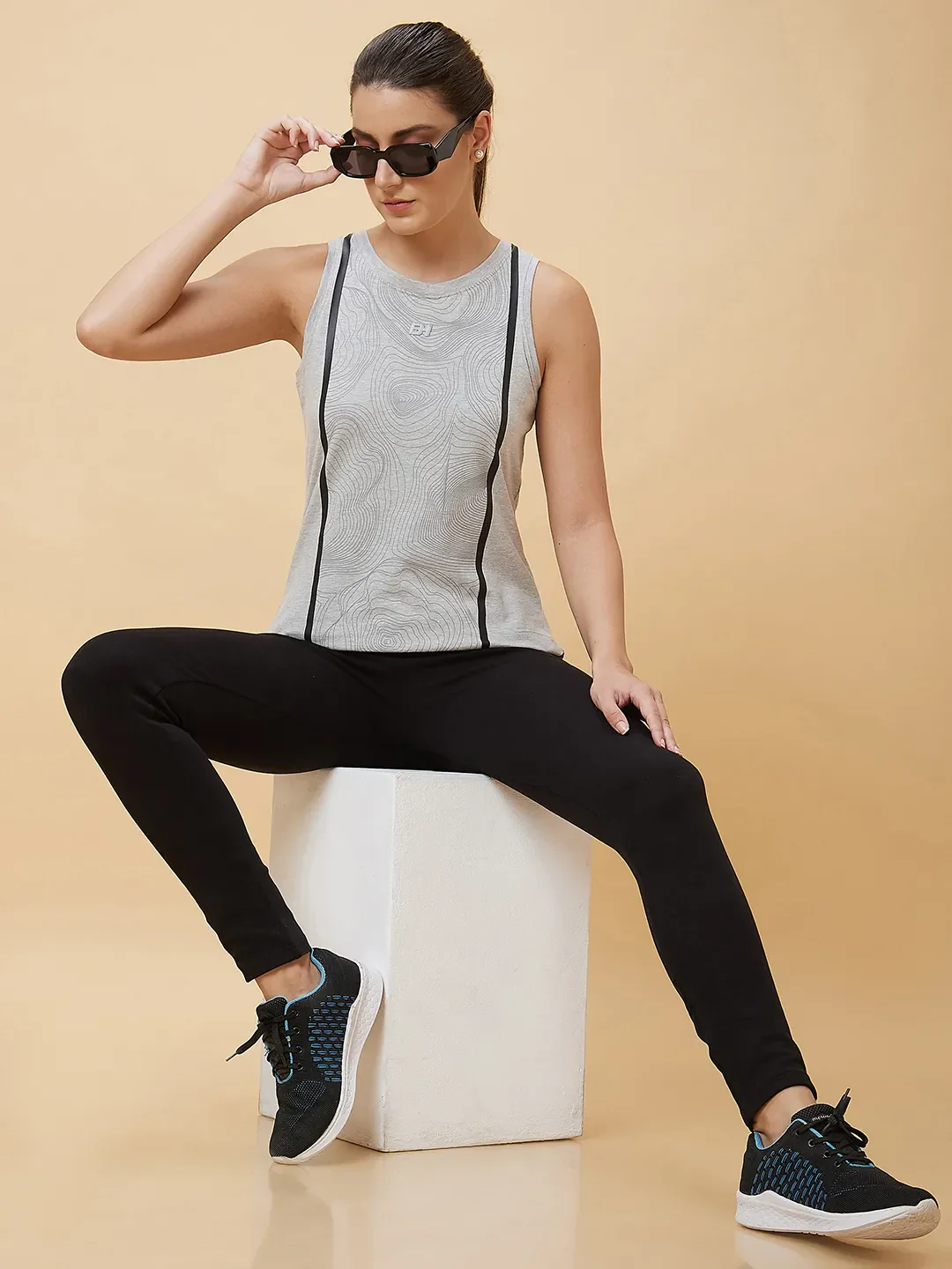 Grey Semi Fit Sleeveless Women's Tank Top By Being Human Clothing - Image 6