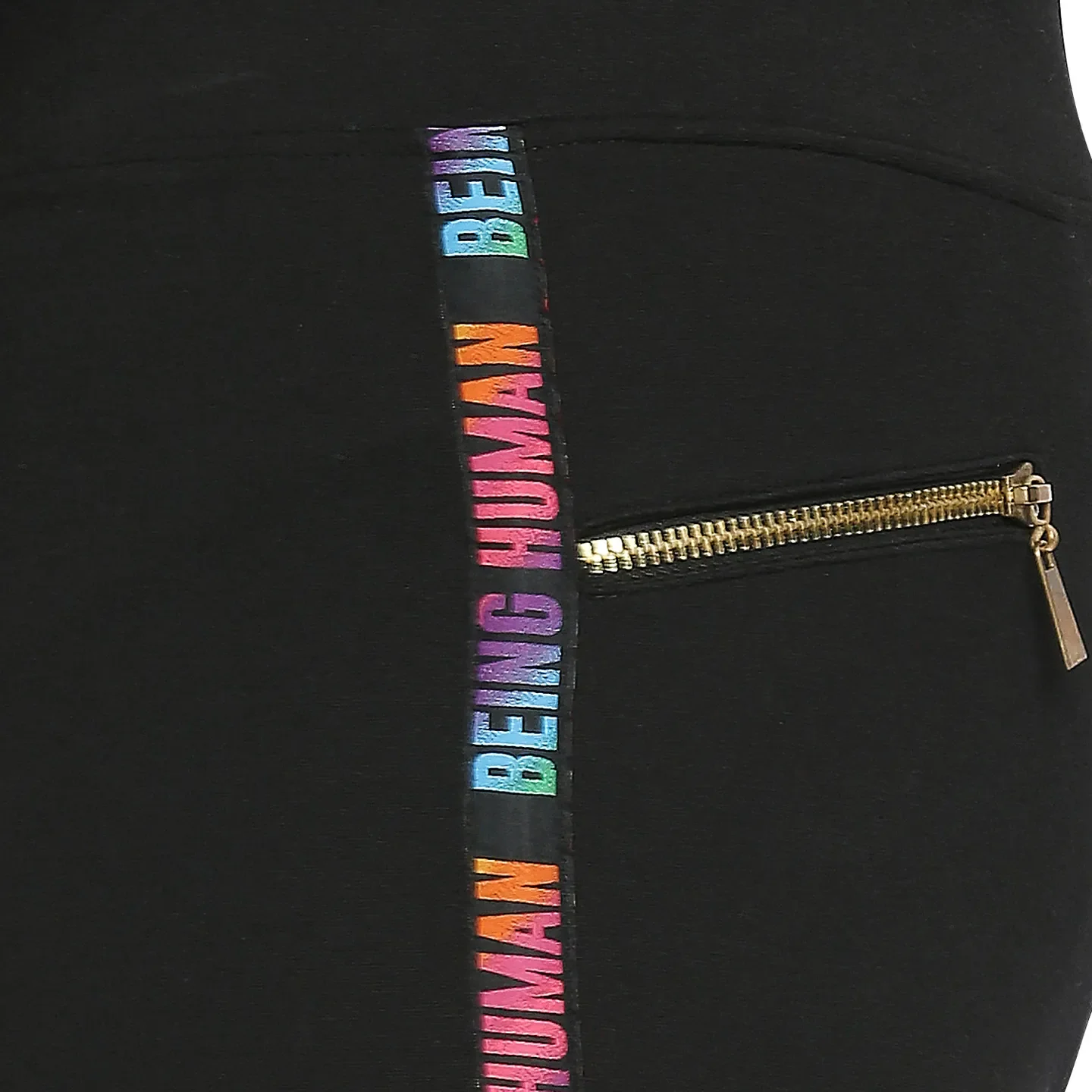 Black Slim Fit Women's Leggings By Being Human Clothing - Image 5