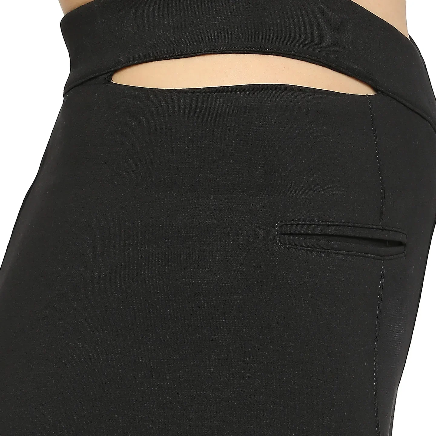 Black Slim Fit Women's Cotton Leggings By Being Human Clothing - Image 5