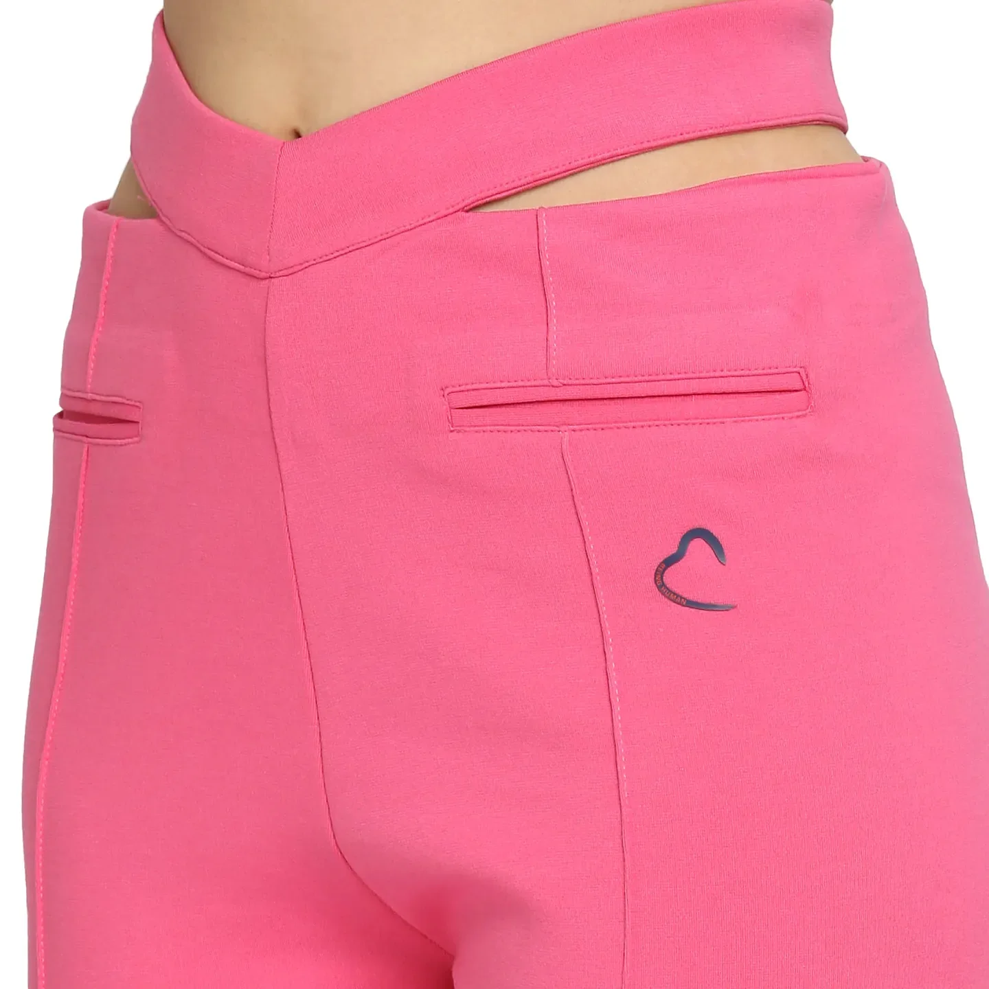 Pink Slim Fit Women's Cotton Leggings By Being Human Clothing - Image 5