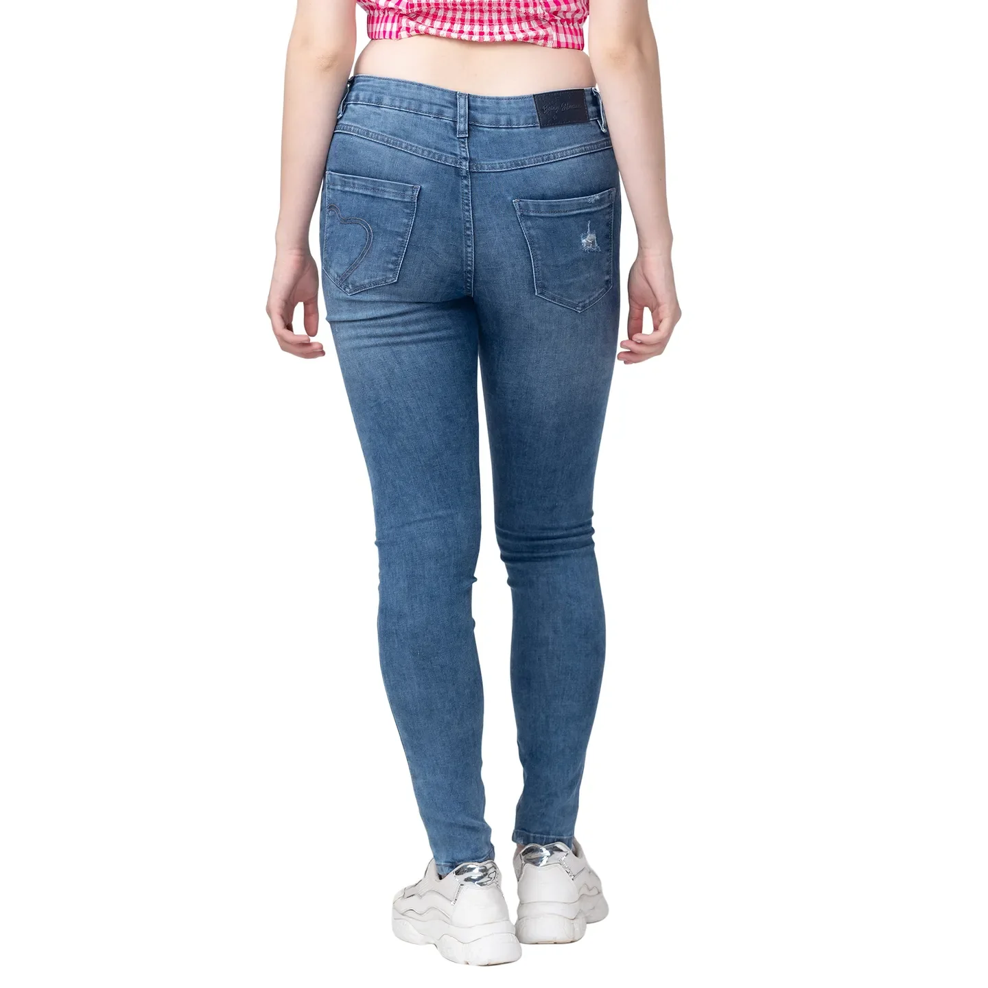 Blue Mid Rise Skinny Fit Women's Denim By Being Human Clothing - Image 3