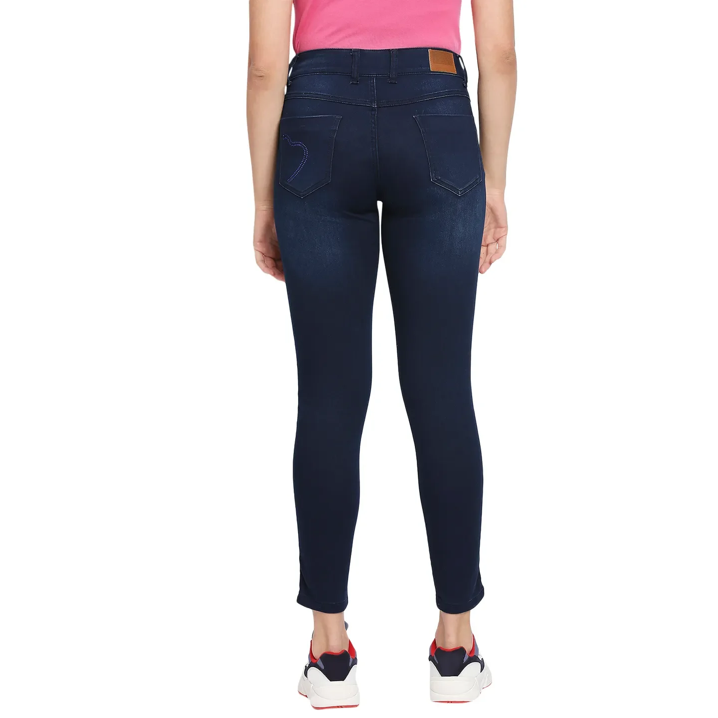 Blue Mid Rise Super Skinny Fit Cotton Women's Denims by Being Human Clothing - Image 4
