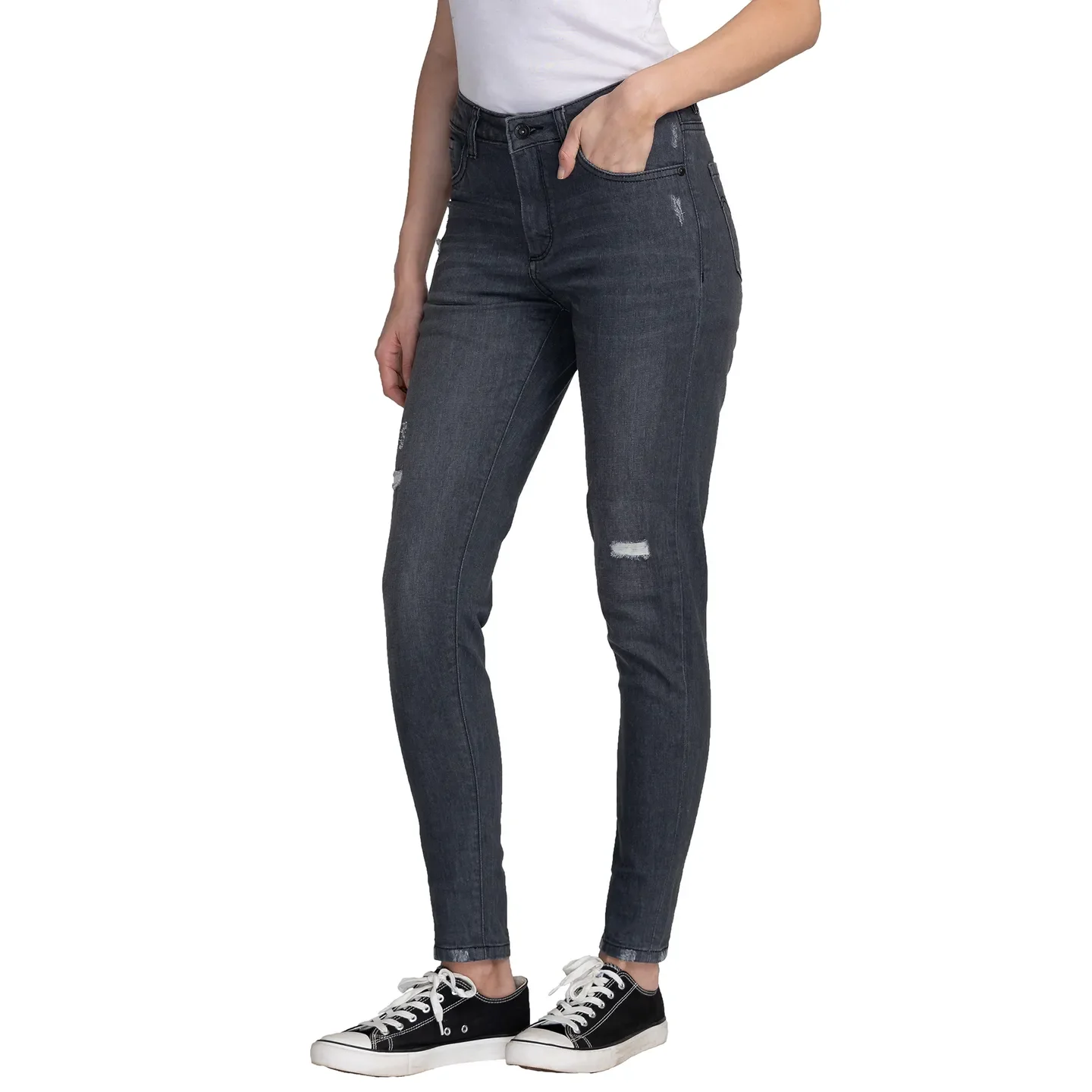 Grey Mid Rise Skinny Fit Women's Denim By Being Human Clothing - Image 4
