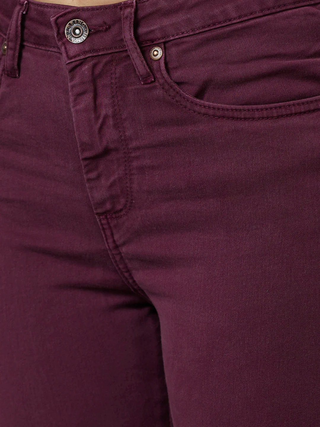 Plum Mid Rise Skinny Fit Women's Denims By Being Human Clothing - Image 5