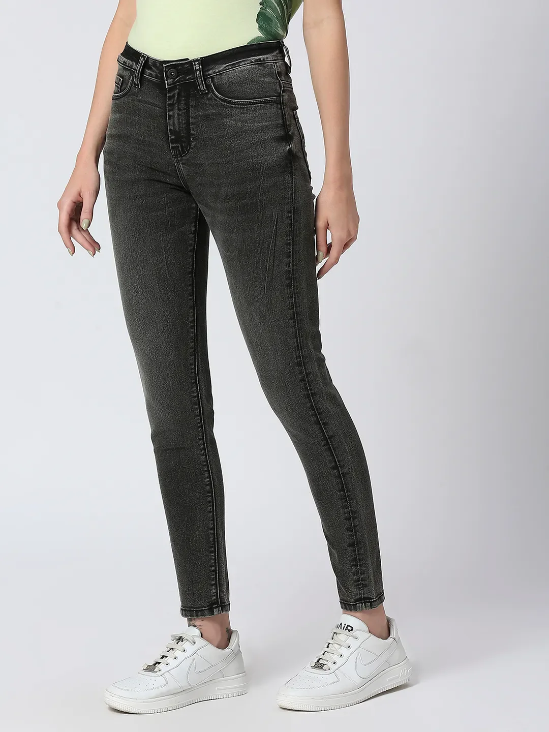 Black Mid Rise Skinny Fit Women's Denim By Being Human Clothing - Image 2