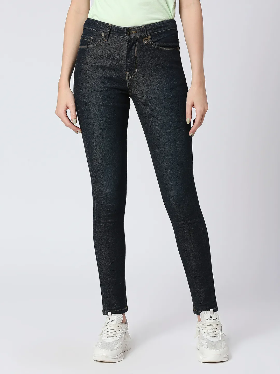 Dark Indigo Mid Rise Skinny Fit Women's Denim By Being Human Clothing