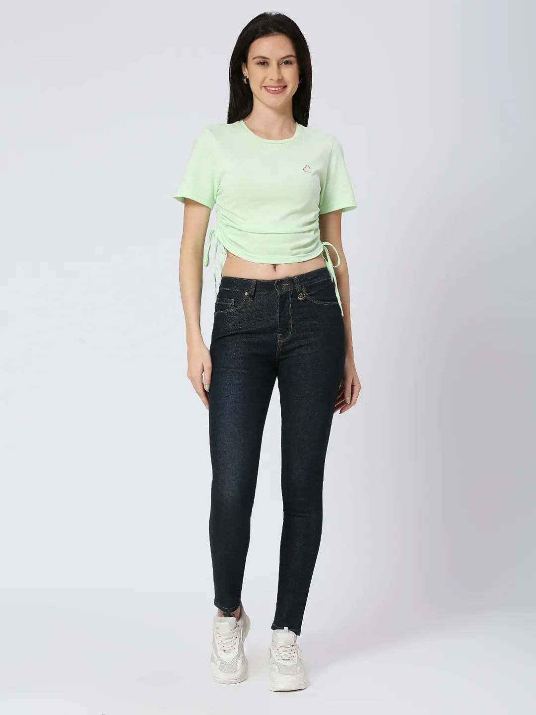 Dark Indigo Mid Rise Skinny Fit Women's Denim By Being Human Clothing - Image 6