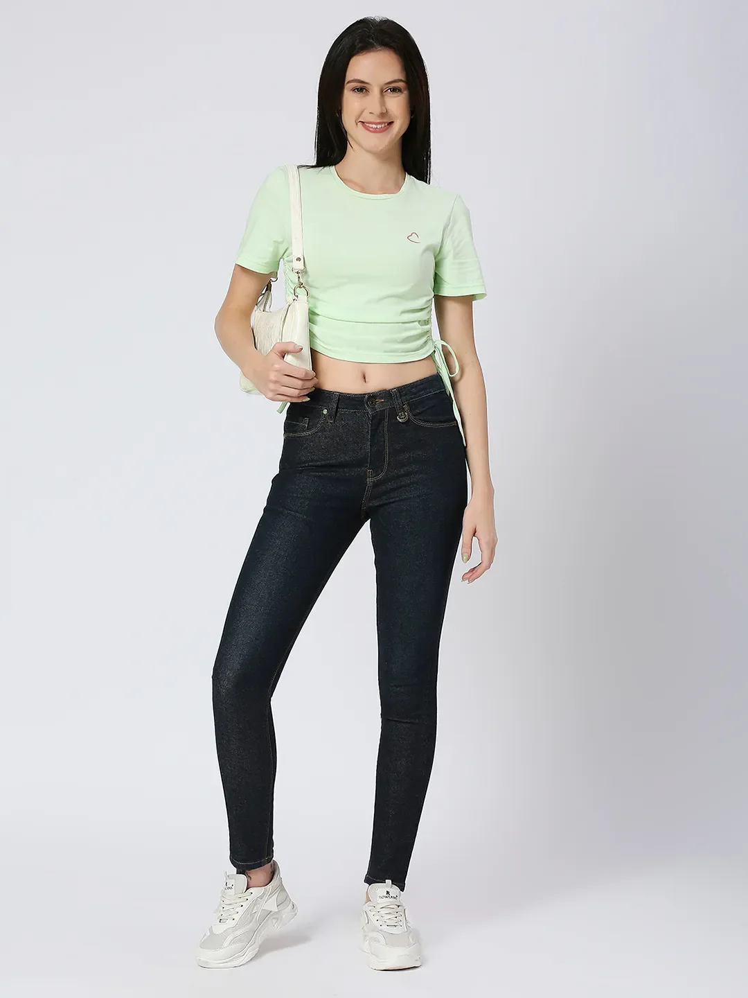 Dark Indigo Mid Rise Skinny Fit Women's Denim By Being Human Clothing - Image 7