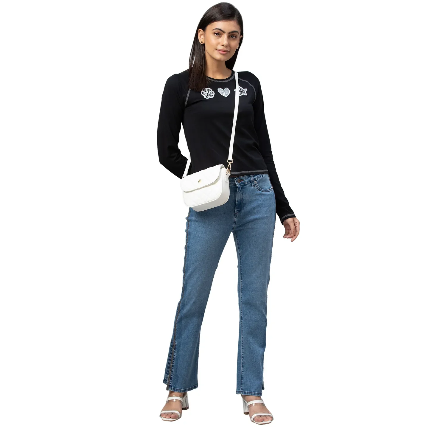 Black Women's Cotton Long Sleeve T-Shirt By Being Human Clothing - Image 6