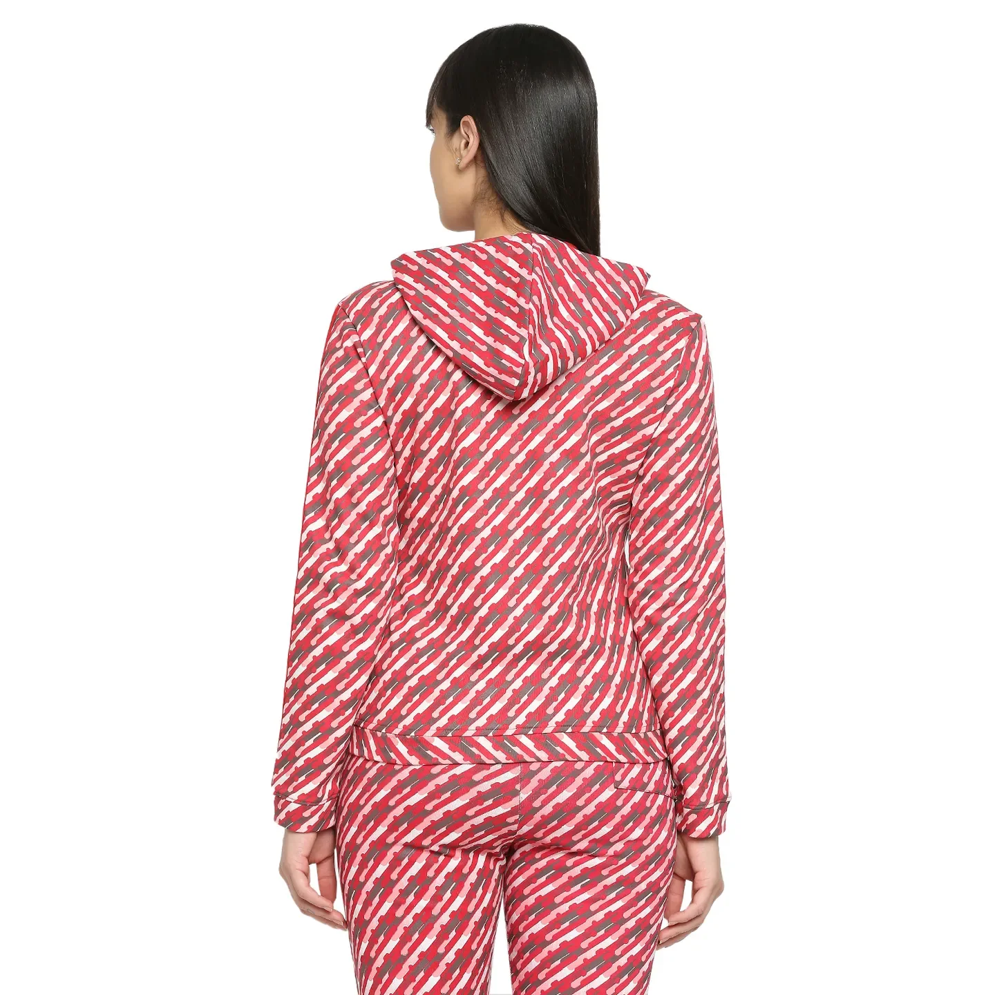 Red Slim Fit  Long Sleeves Women's Hoodie by Being Human Clothing - Image 4