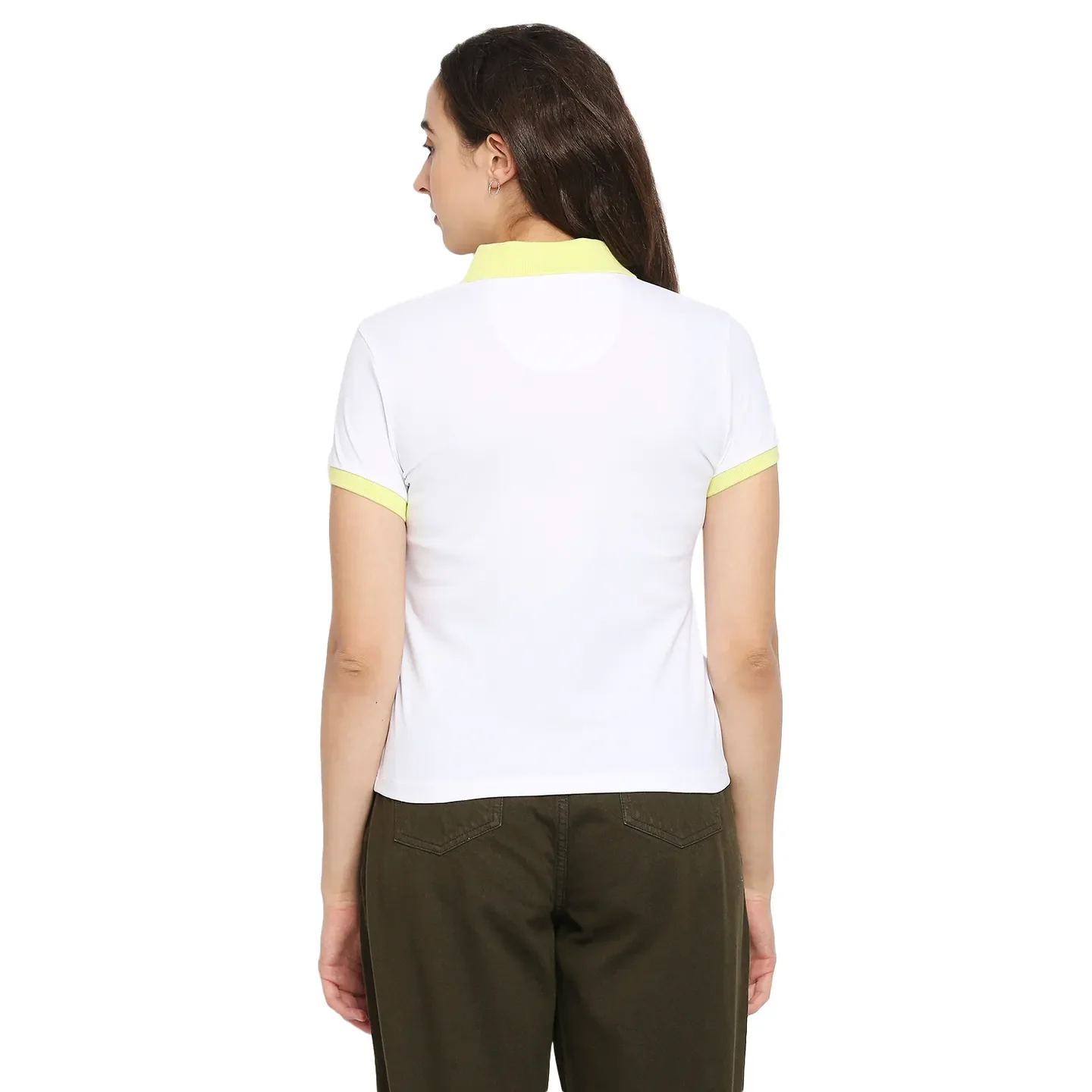 White Slim Fit Women's Cotton Short Sleeve Cropped T-Shirt By Being Human Clothing - Image 4