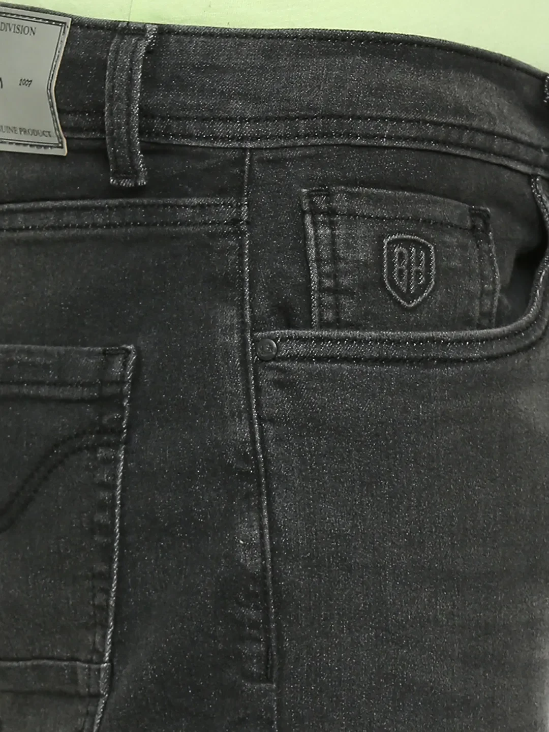 Black Slim Straight Fit Men's Denims by Being Human Clothing - Image 5