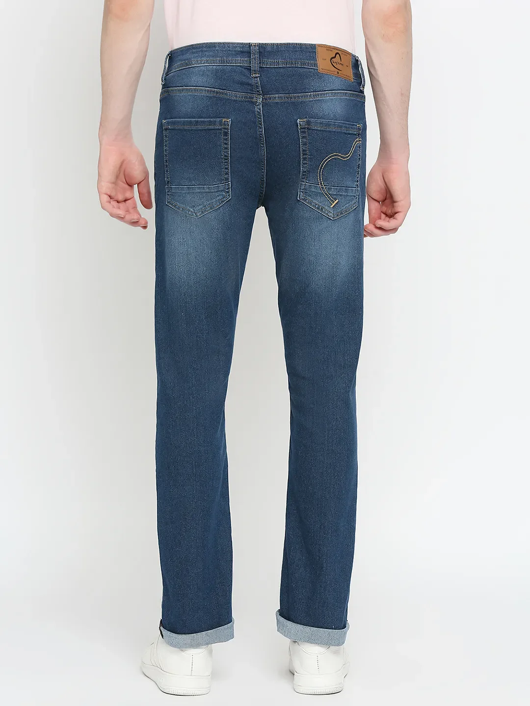 Blue Slim Straight Fit Men's Denims by Being Human Clothing - Image 4