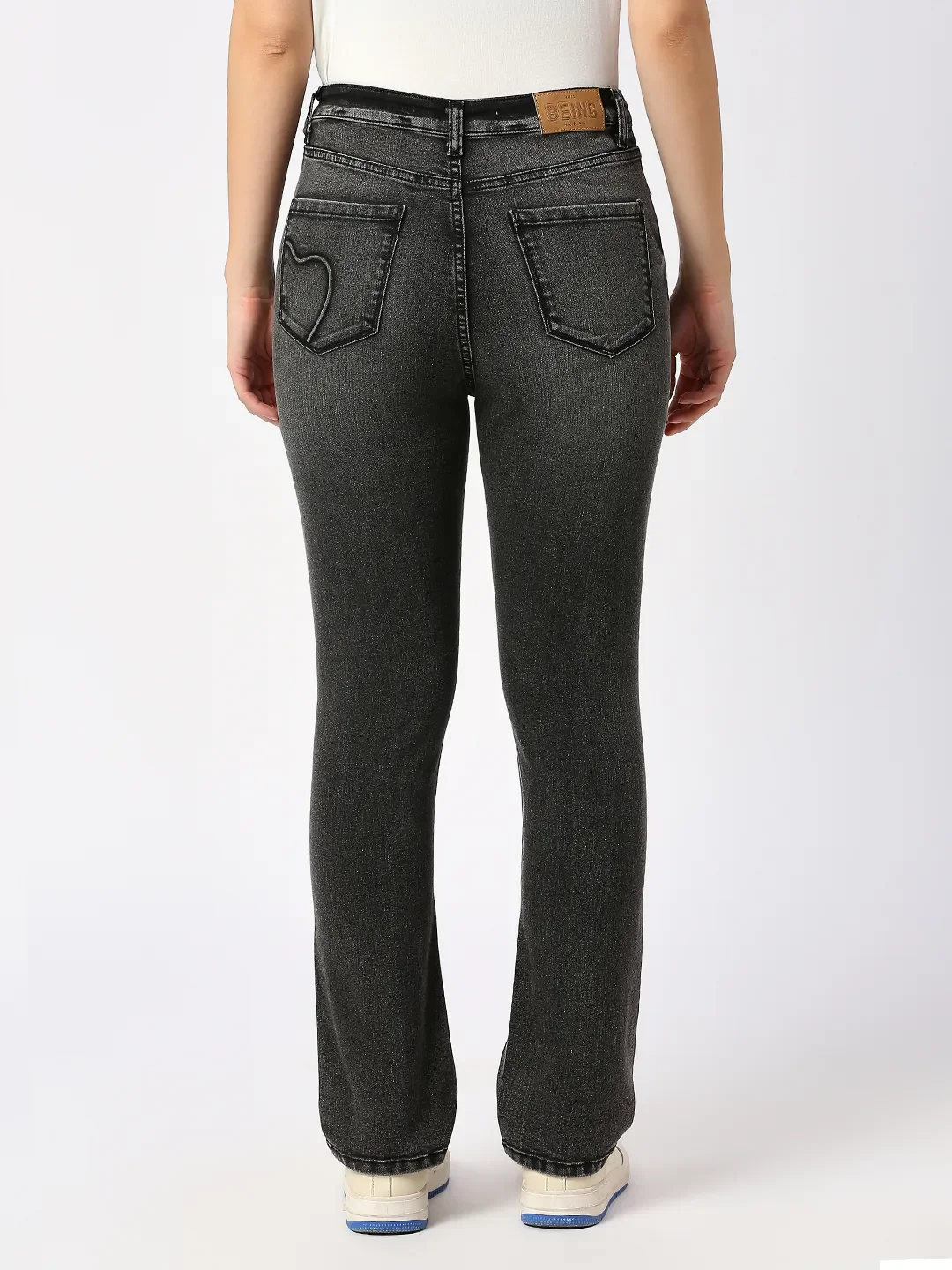 Black Slim Fit High Rise Women's Denim By Being Human Clothing - Image 4