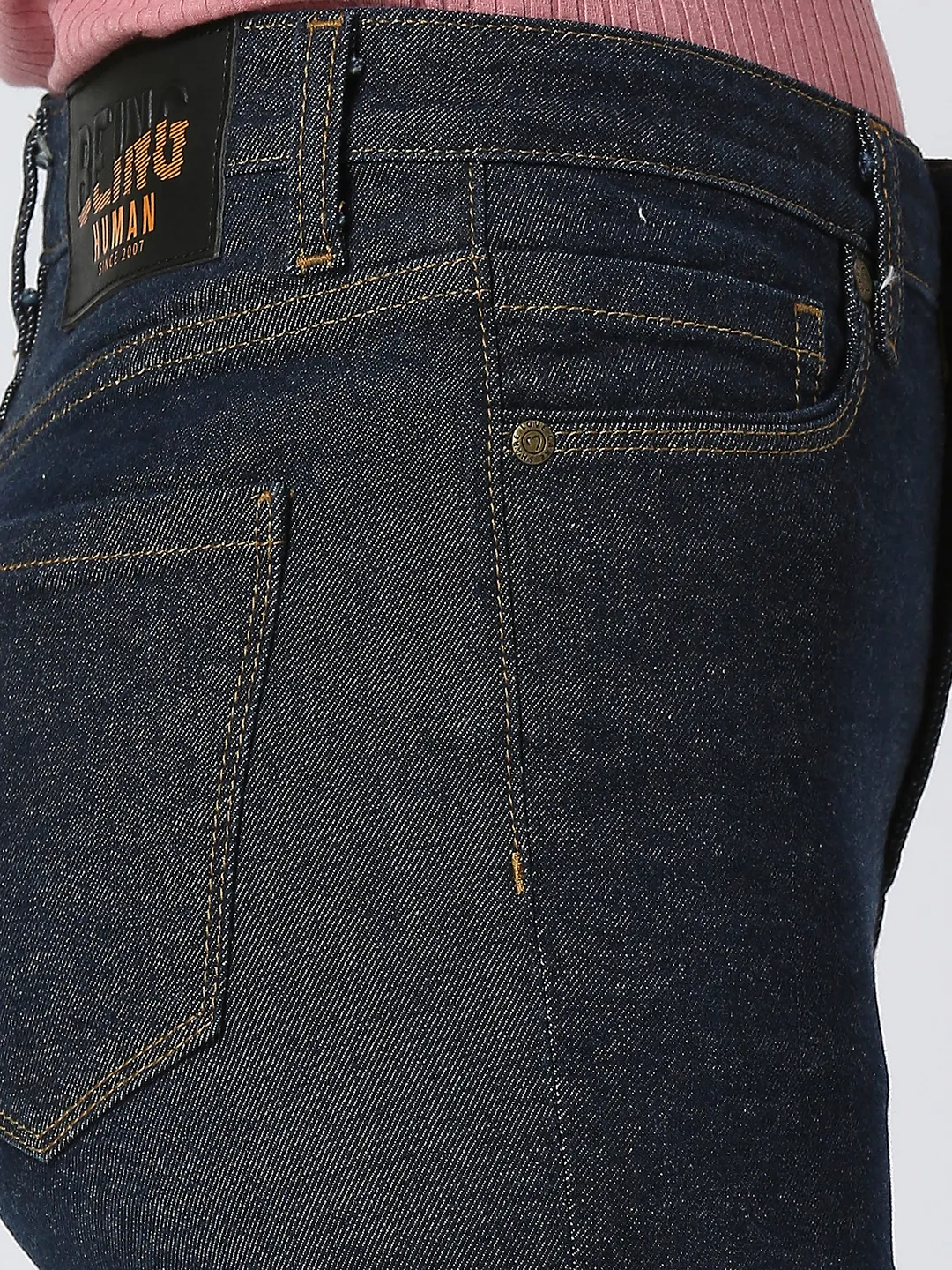 Dark Indigo Slim Straight High Rise Women's Denim By Being Human Clothing - Image 5