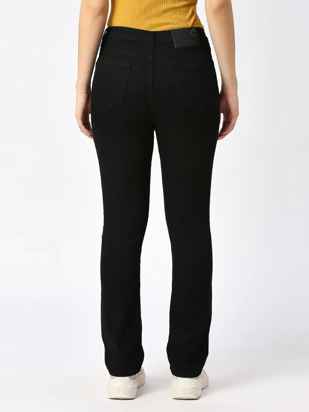 Black Slim Straight High Rise Women's Denim By Being Human Clothing - Image 4