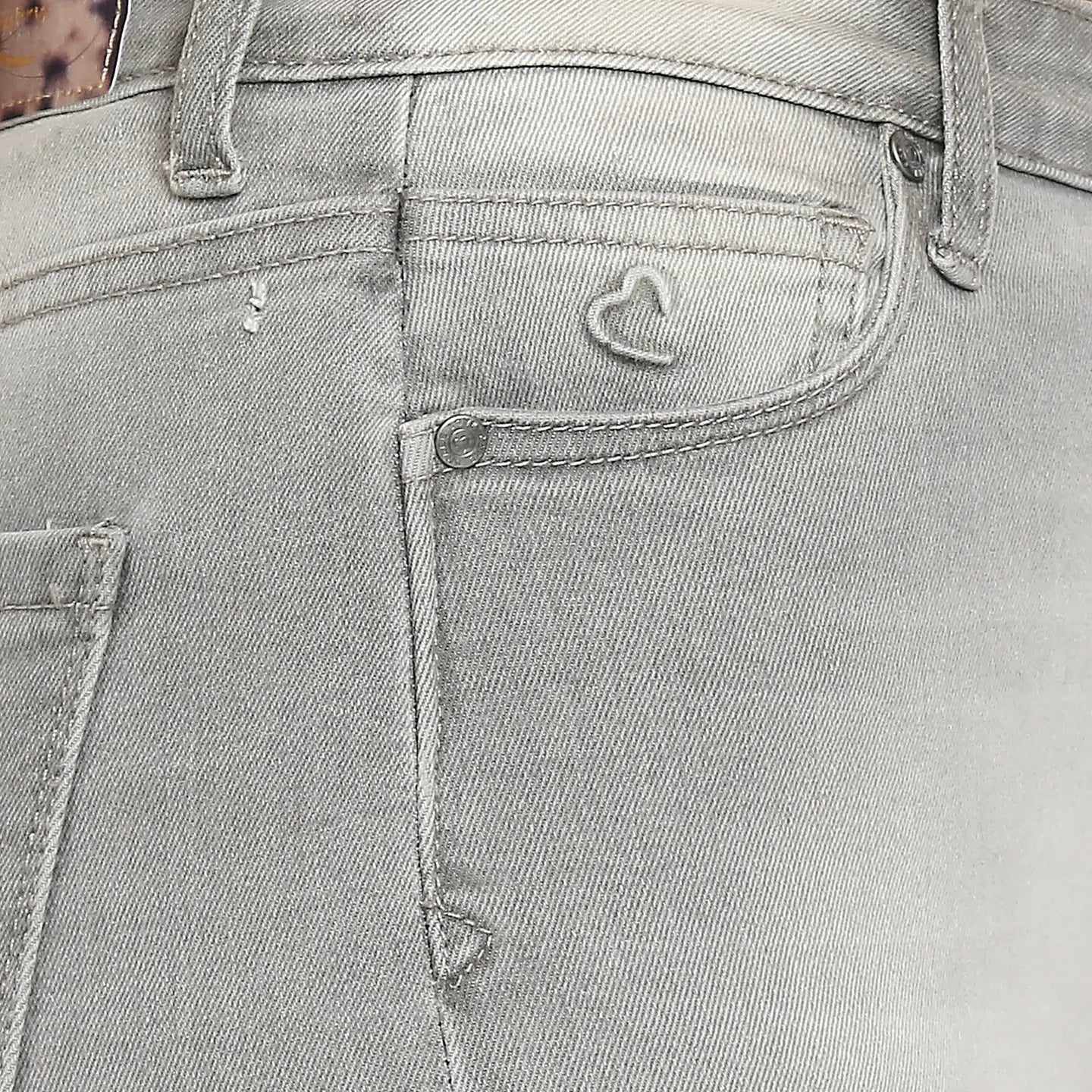Grey High Rise Straight Fit Women's Denim By Being Human Clothing - Image 5