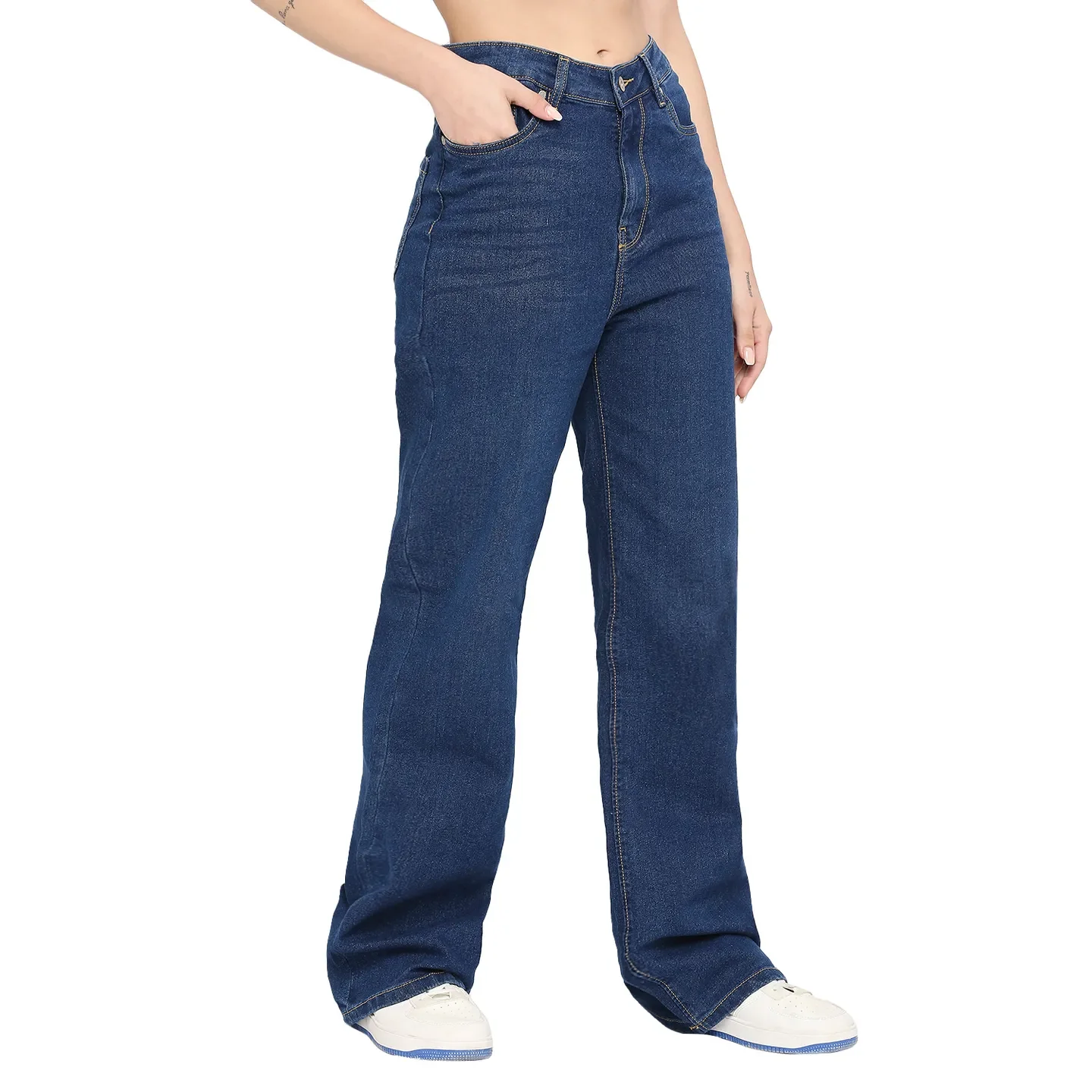 Blue Relaxed Fit Women's Denim By Being Human Clothing - Image 3