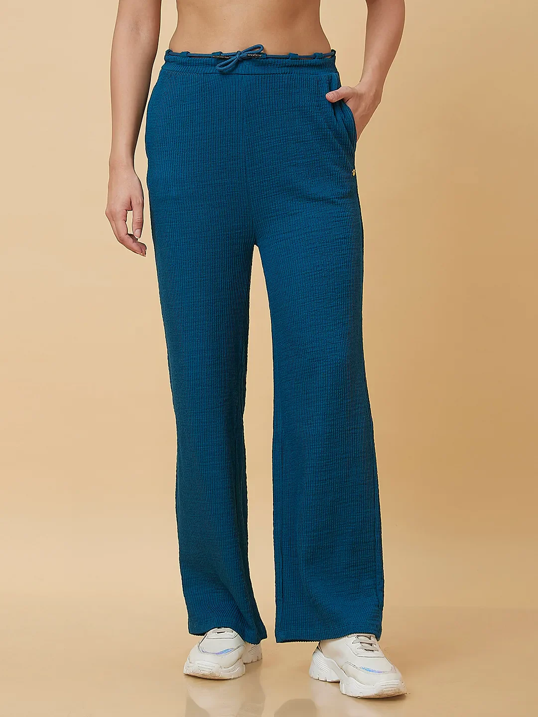 Blue Coral Wide Leg Fit Women's Trousers By Being Human Clothing