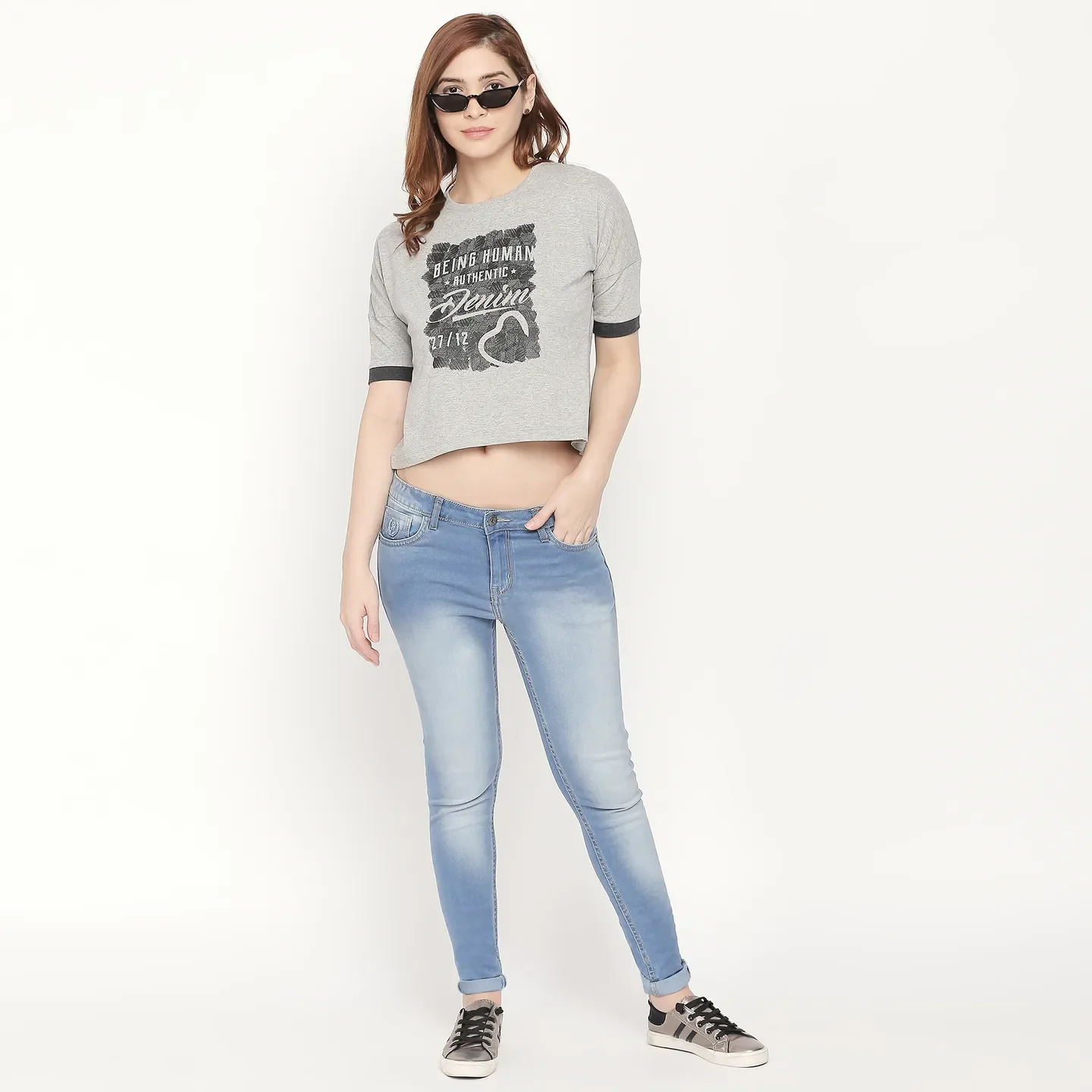 Blue Mid Rise Skinny Fit Women's Denims by Being Human Clothing - Image 5