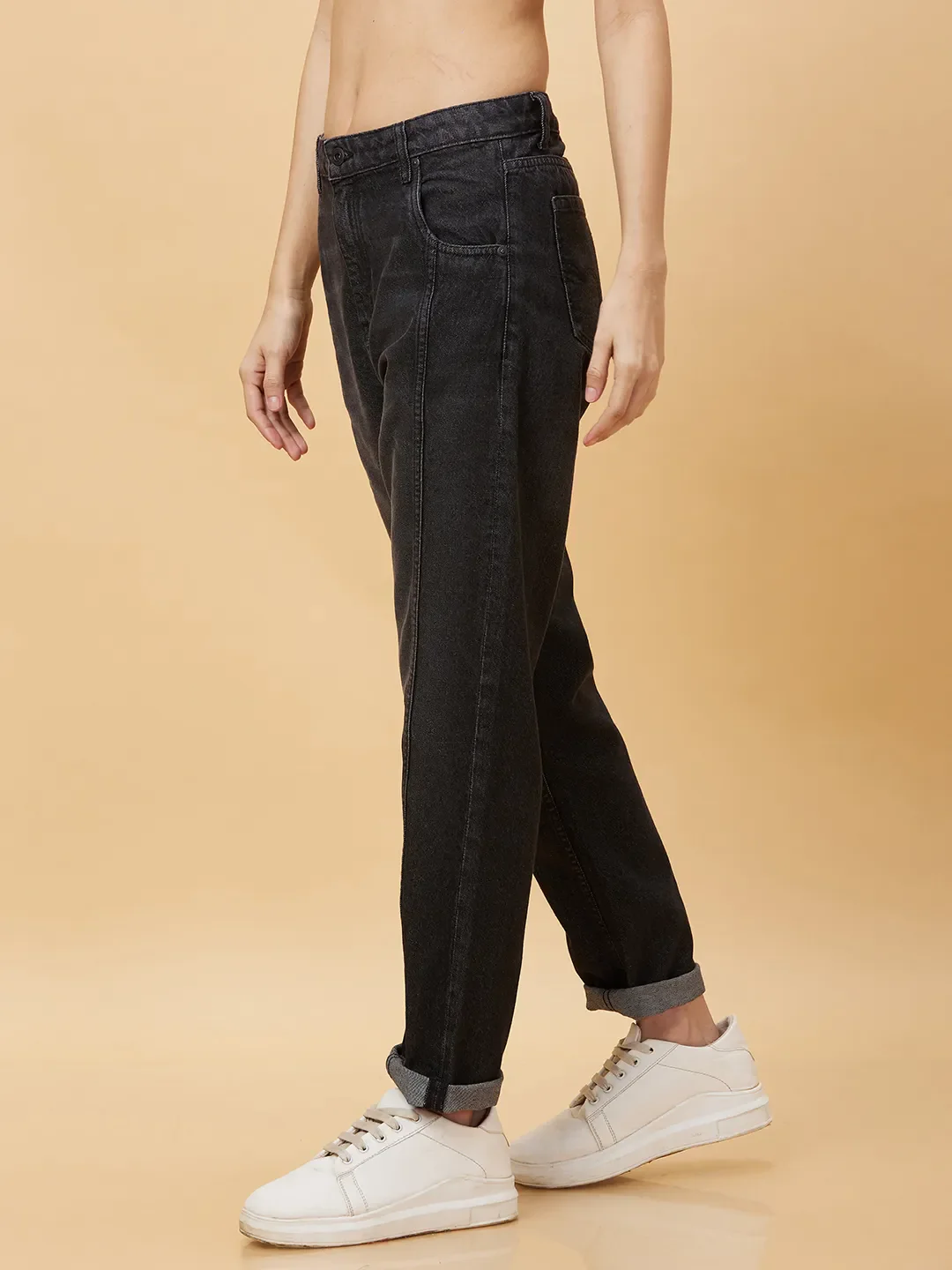 Black Boyfriend Fit Women's Denim By Being Human Clothing - Image 4