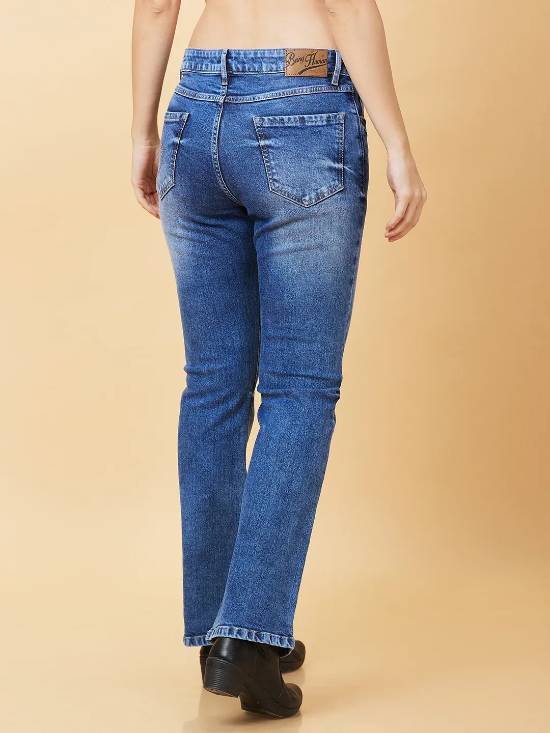 Blue Bootcut Fit Women's Denim By Being Human Clothing - Image 3