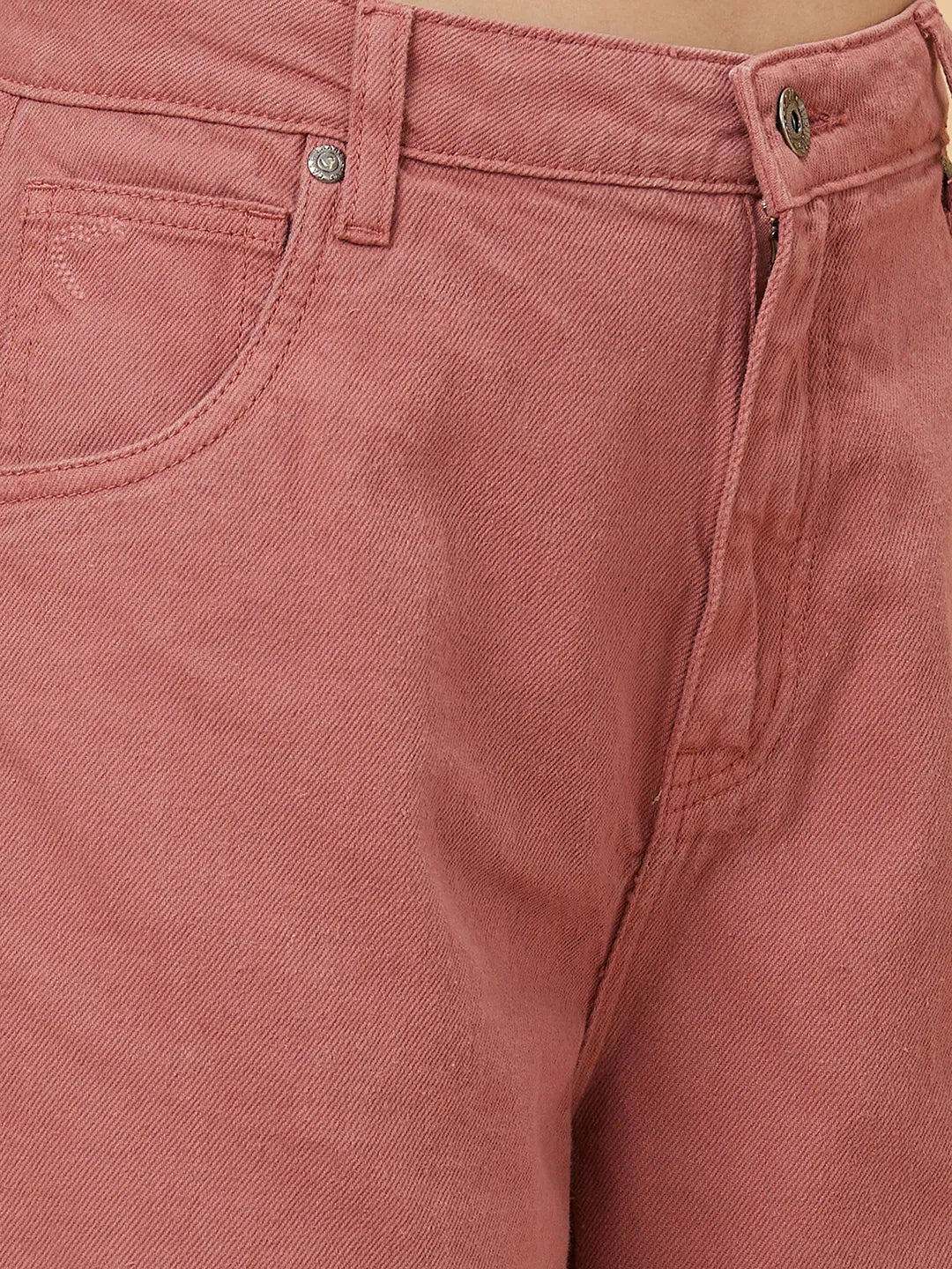 Pink Wide Leg Fit Women's Denim By Being Human Clothing - Image 5