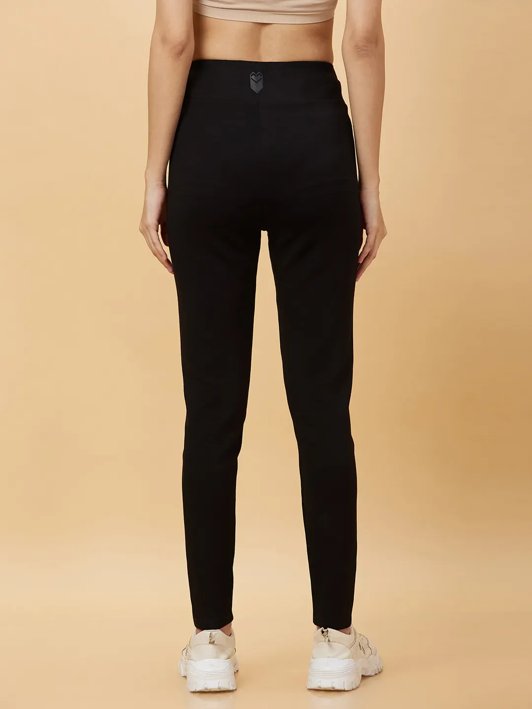 Black Slim Fit Women's Leggings By Being Human Clothing - Image 3