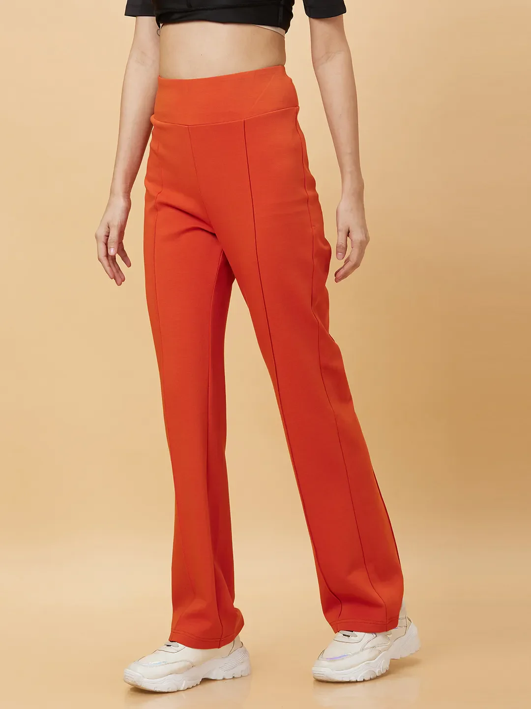Orange Bootcut Fit Women's Leggings By Being Human Clothing - Image 4