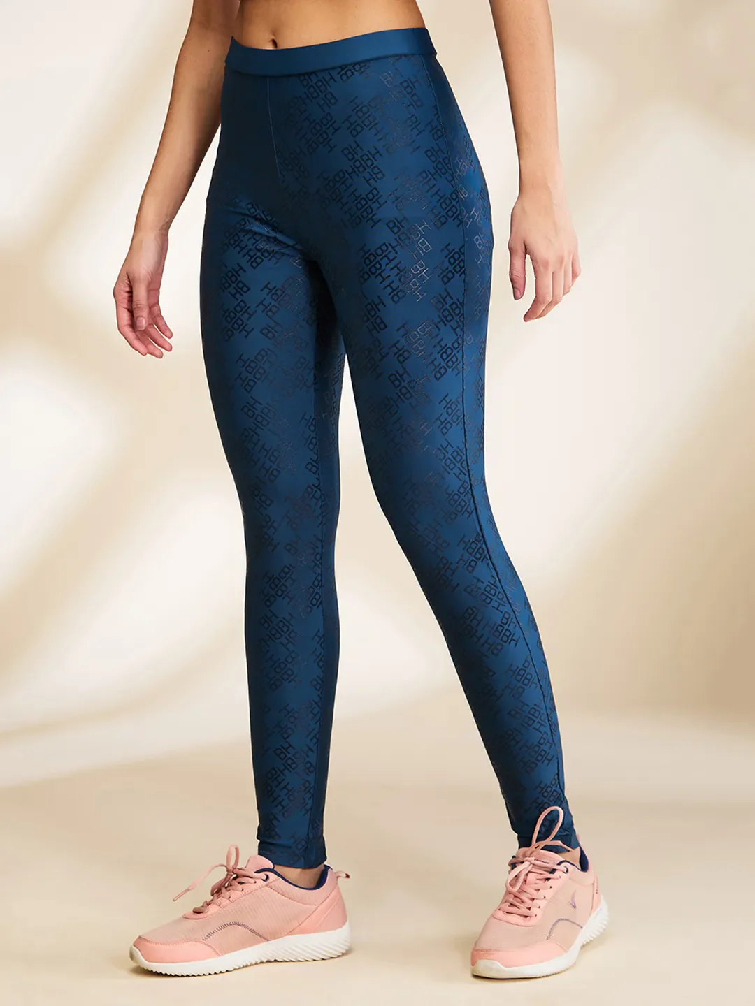 Blue Slim Fit Women's Leggings By Being Human Clothing - Image 4