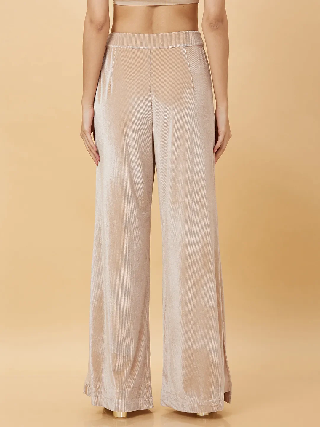 Beige Wide Leg Fit Women's Track Pants by Being Human Clothing - Image 3