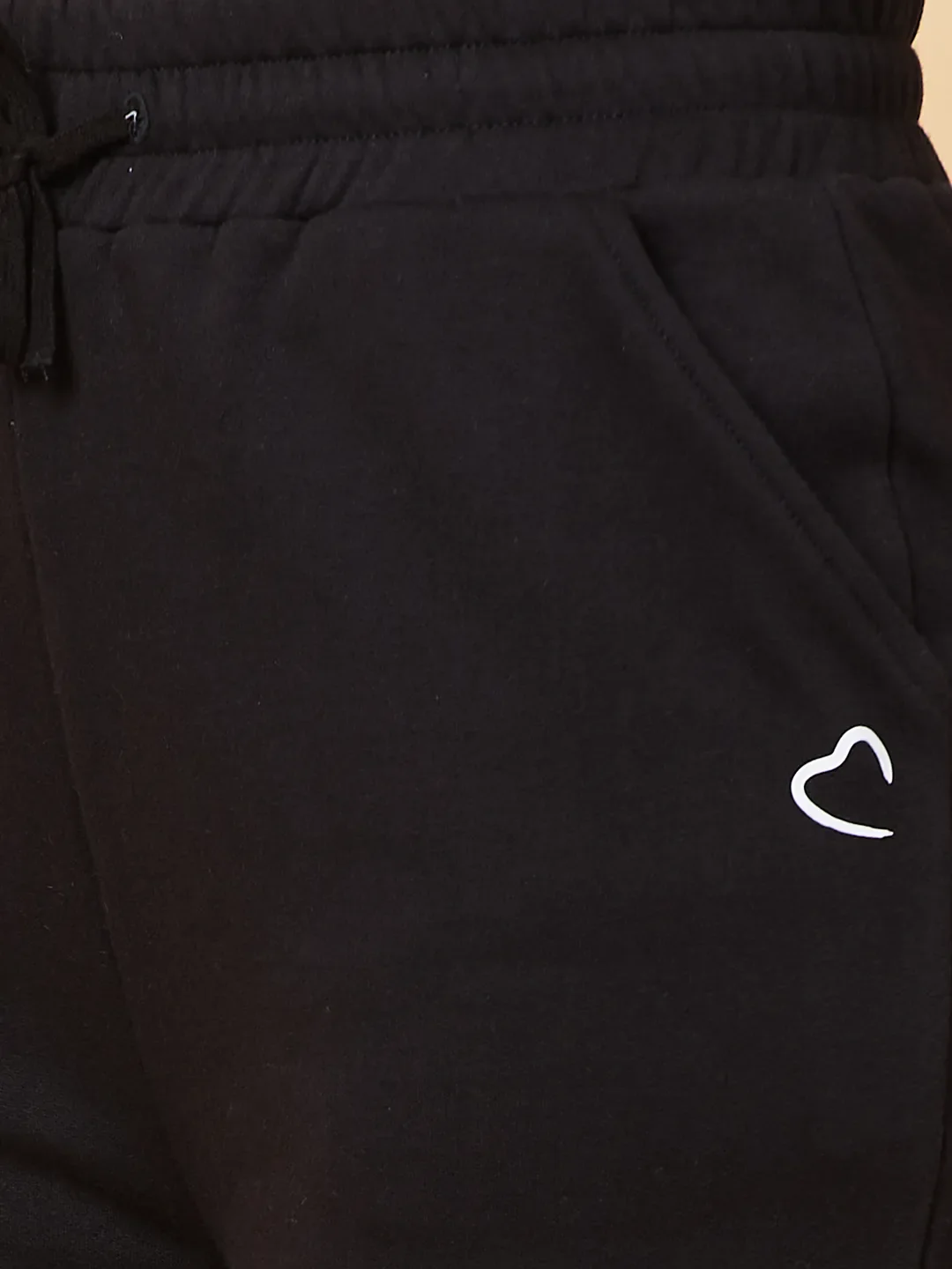 Black Wide Leg Fit Women's Cotton Blend Track Pants By Being Human Clothing - Image 5
