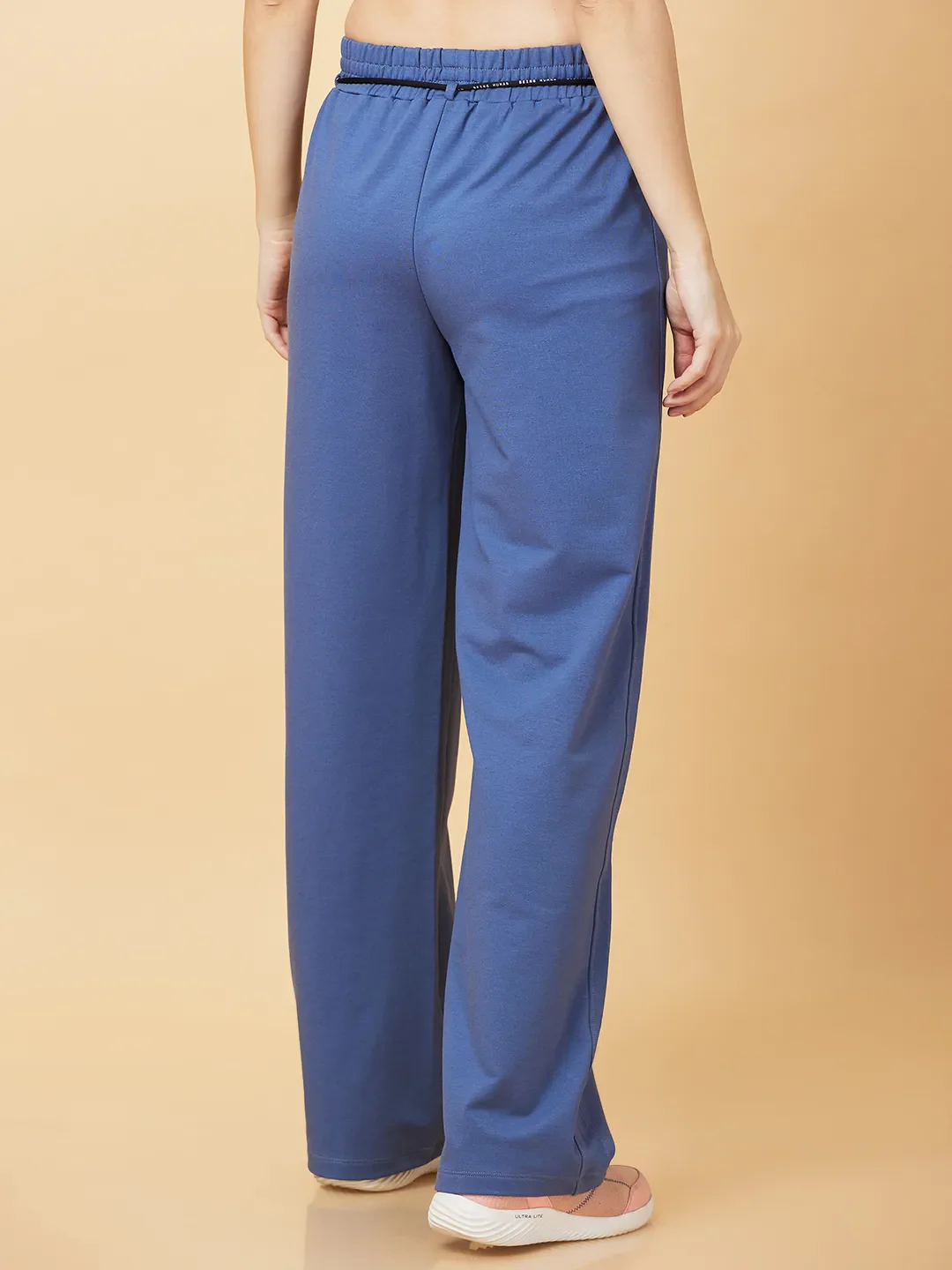Pale Blue Easy Fit Women's Cotton Blend Track Pants By Being Human Clothing - Image 3