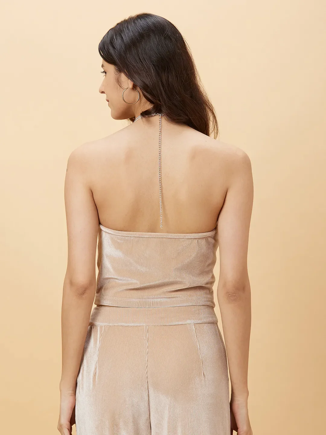 Women's Beige Strappy Camisole Top by Being Human Clothing - Image 3