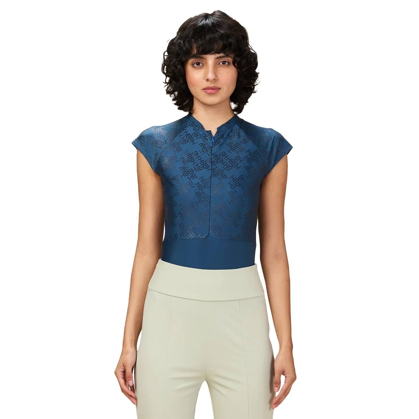 Blue Slim Fit Short Sleeve Women's T-Shirt By Being Human Clothing