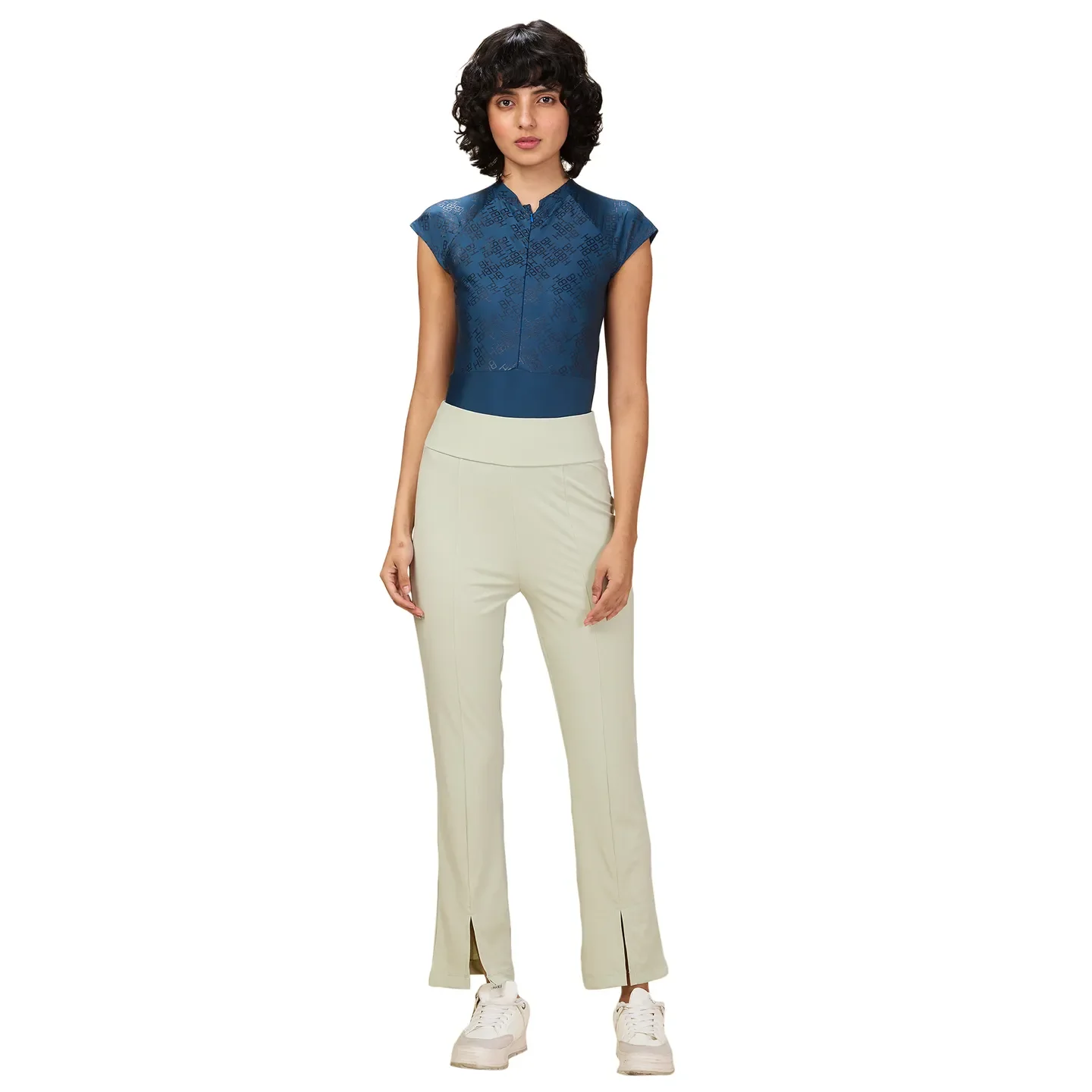 Blue Slim Fit Short Sleeve Women's T-Shirt By Being Human Clothing - Image 3