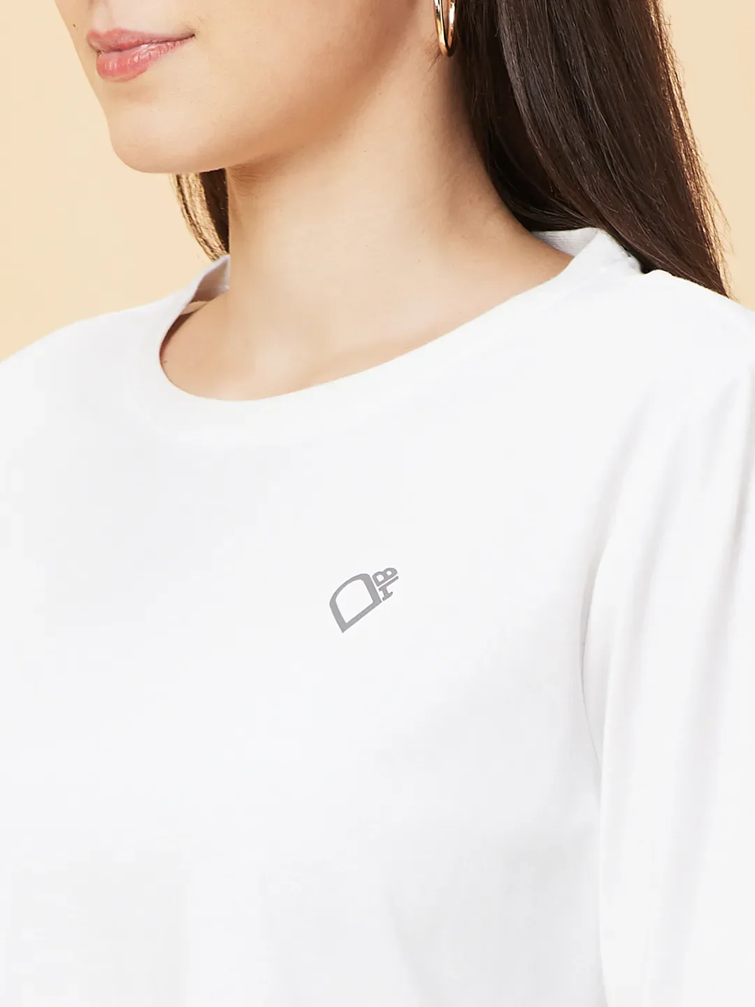 White Easy Fit Women's Cotton T-Shirt By Being Human Clothing - Image 5