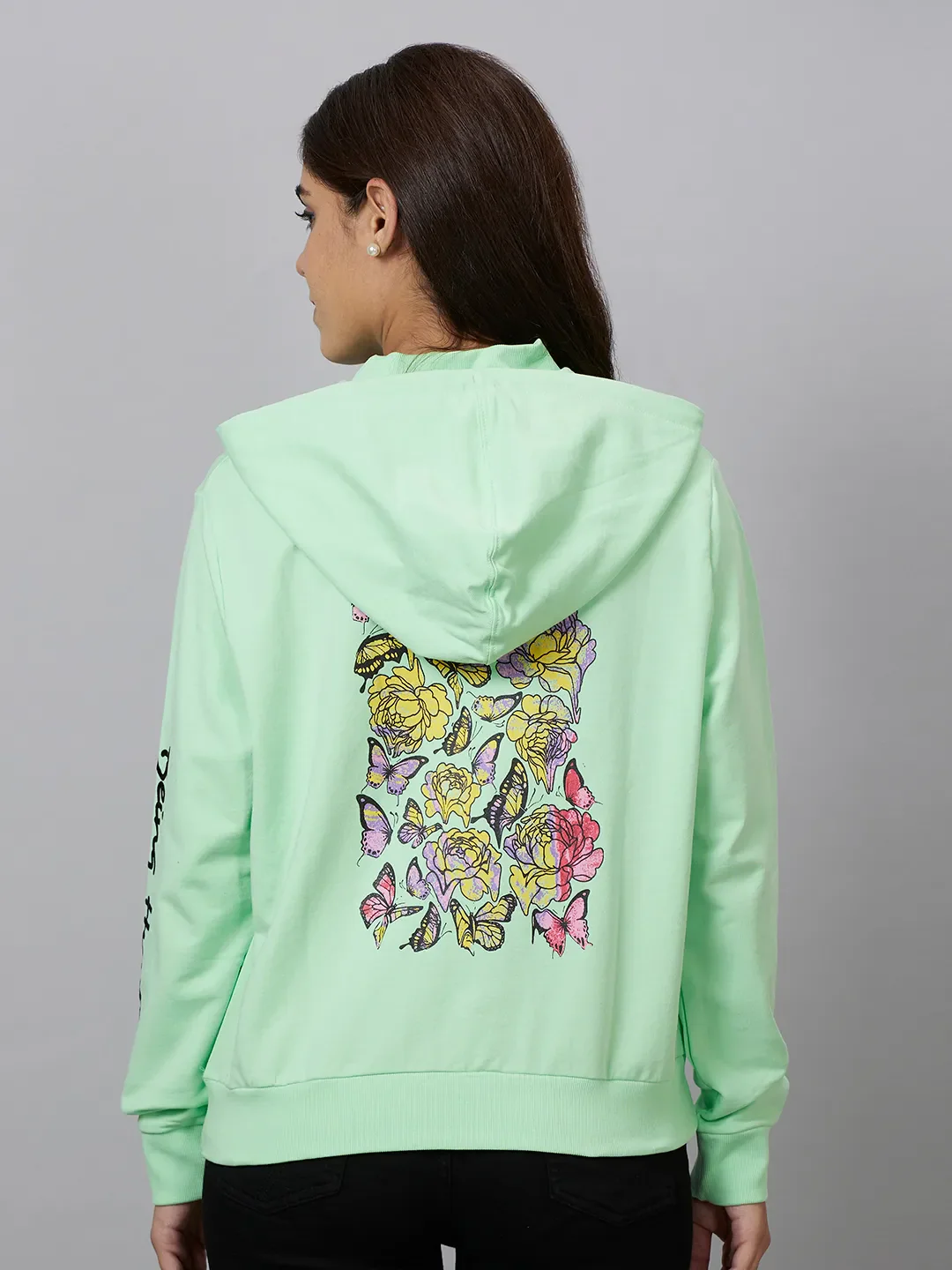 Mint Women's Cotton Hoodie By Being Human Clothing - Image 3