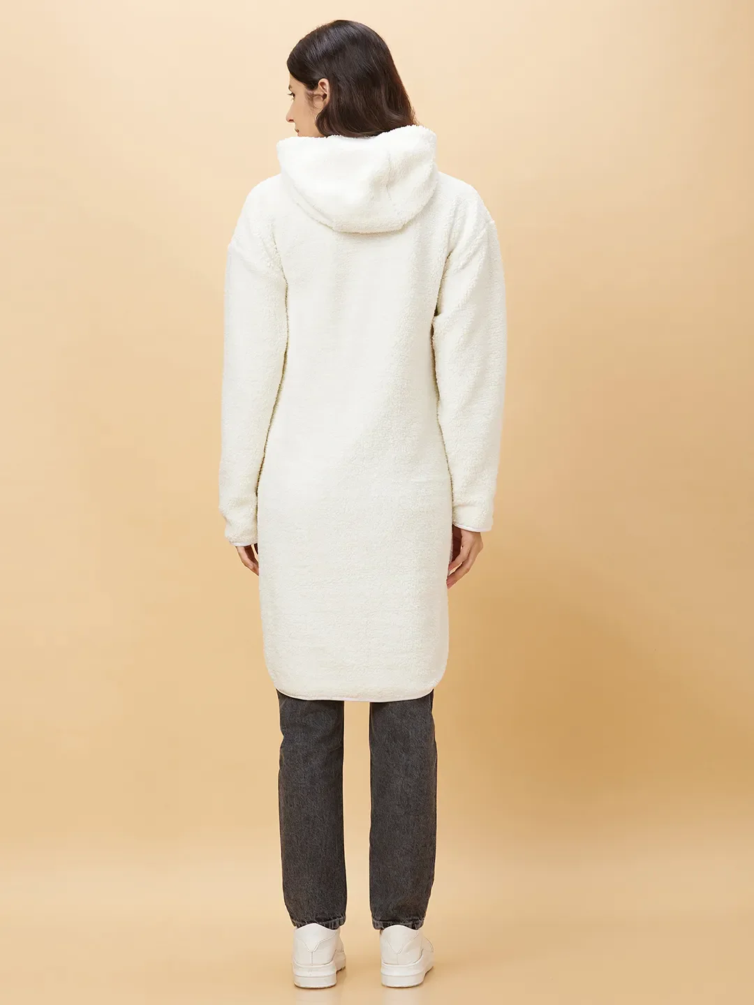 White Easy Fit Long Sleeve Women's Jacket By Being Human Clothing - Image 3