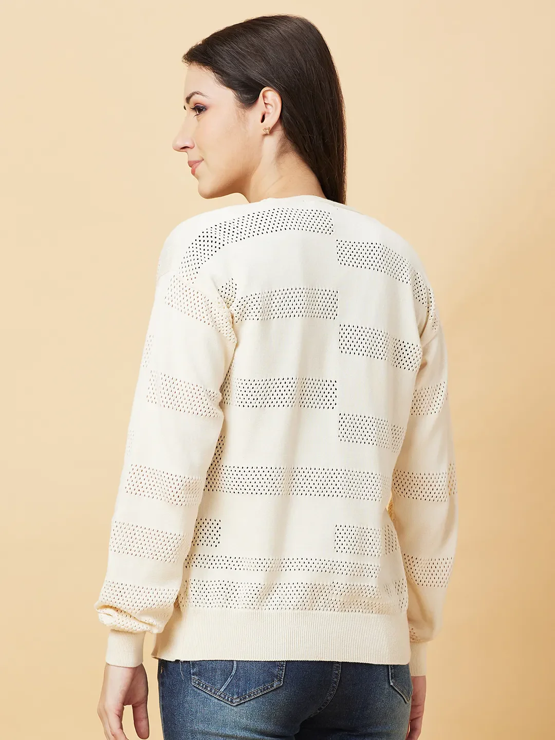 Solid Full Sleeve Open Front Women's Shrug By Being Human Clothing - Image 3
