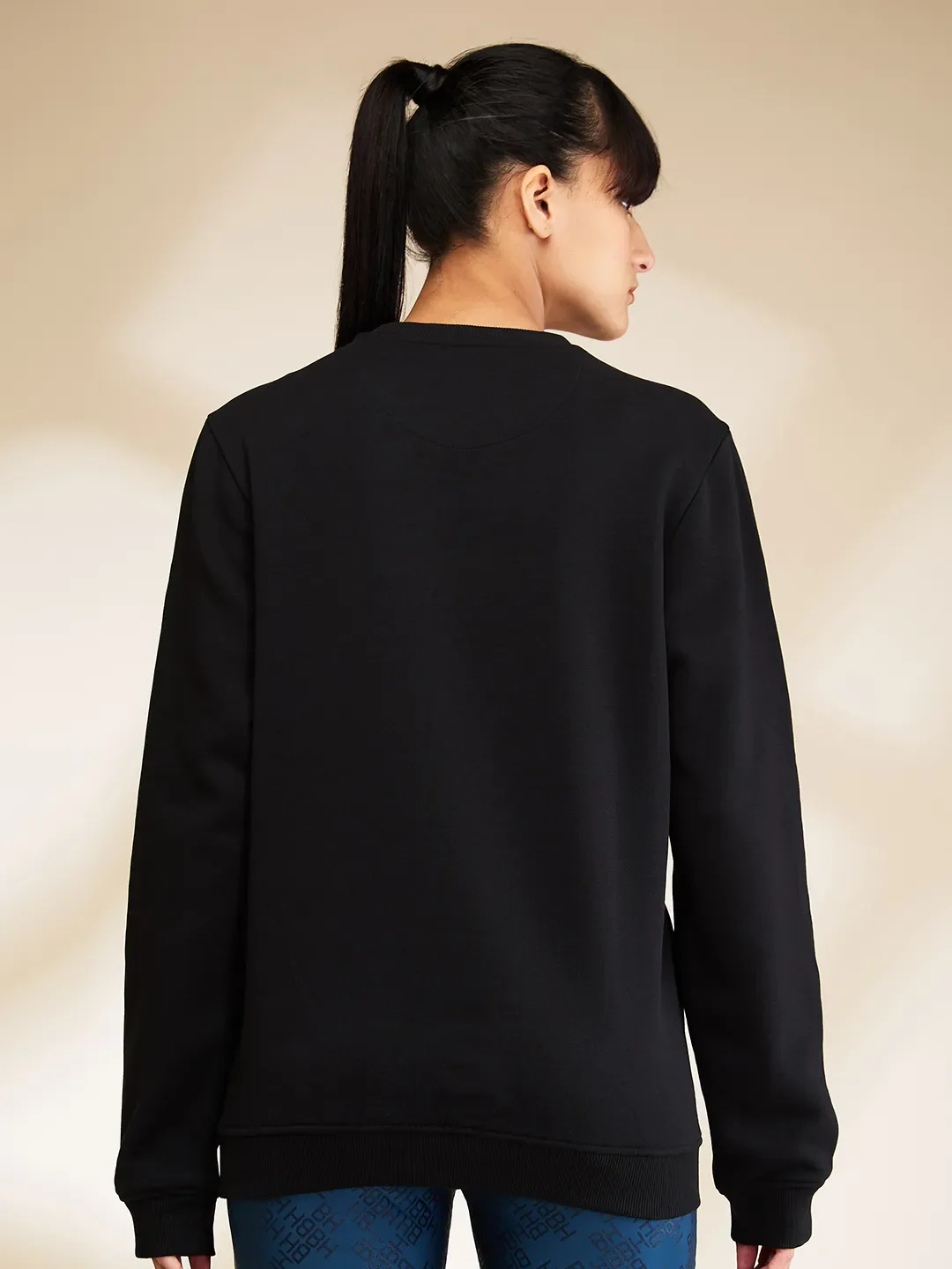 Black Easy Fit Long Sleeve Women's Sweatshirt By Being Human Clothing - Image 3
