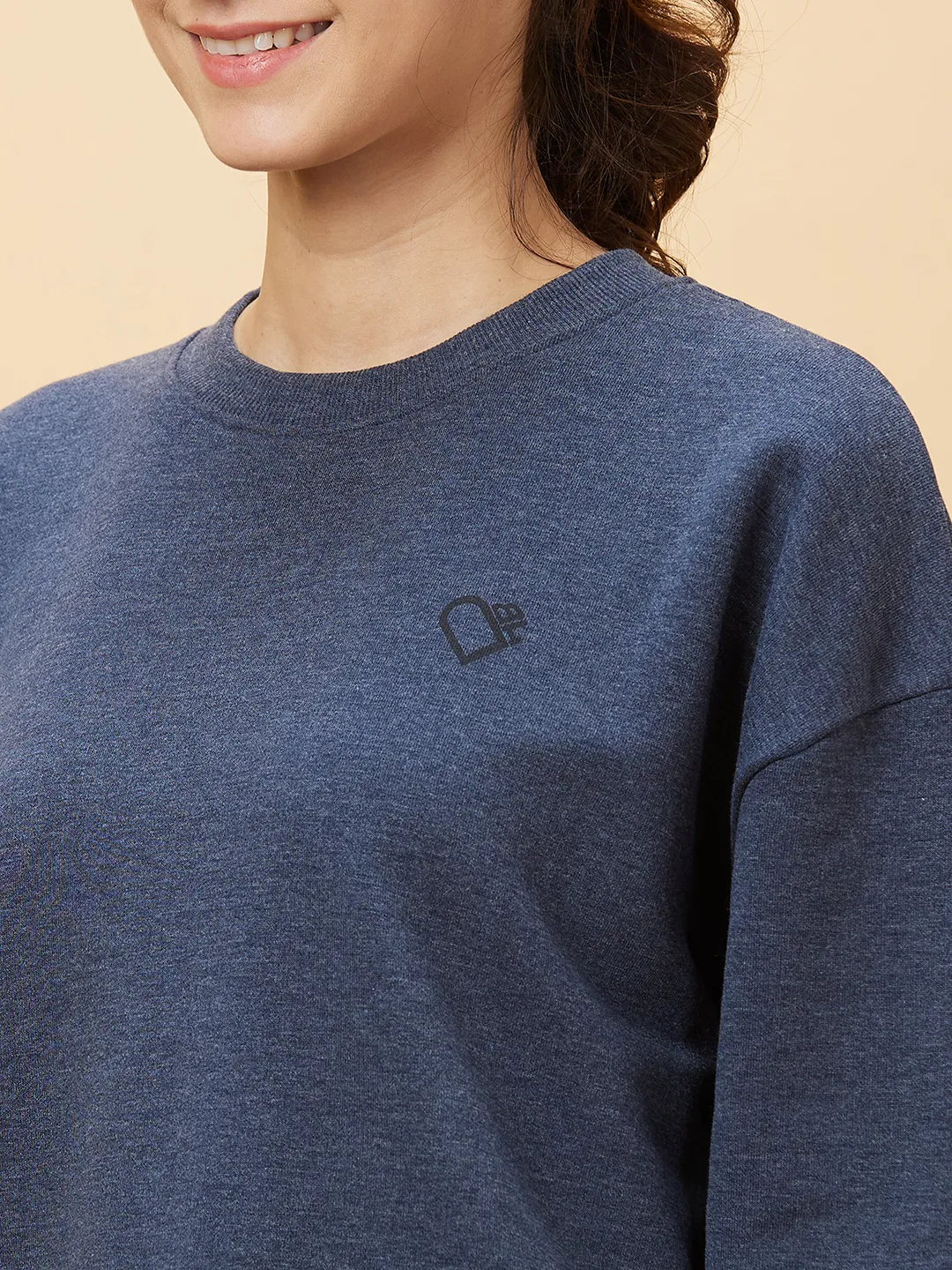Charcoal Easy Fit Women's Cotton Blend Sweatshirt By Being Human Clothing - Image 5
