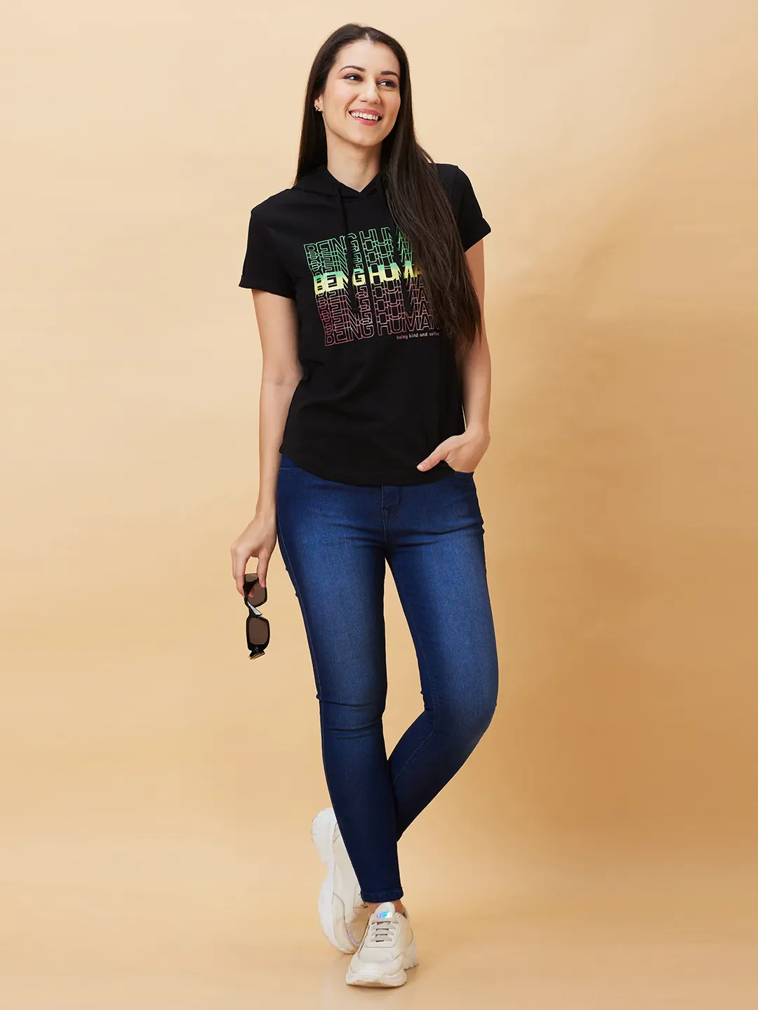 Black Basic Fit  Short Sleeves Women's T-Shirt by Being Human Clothing - Image 6