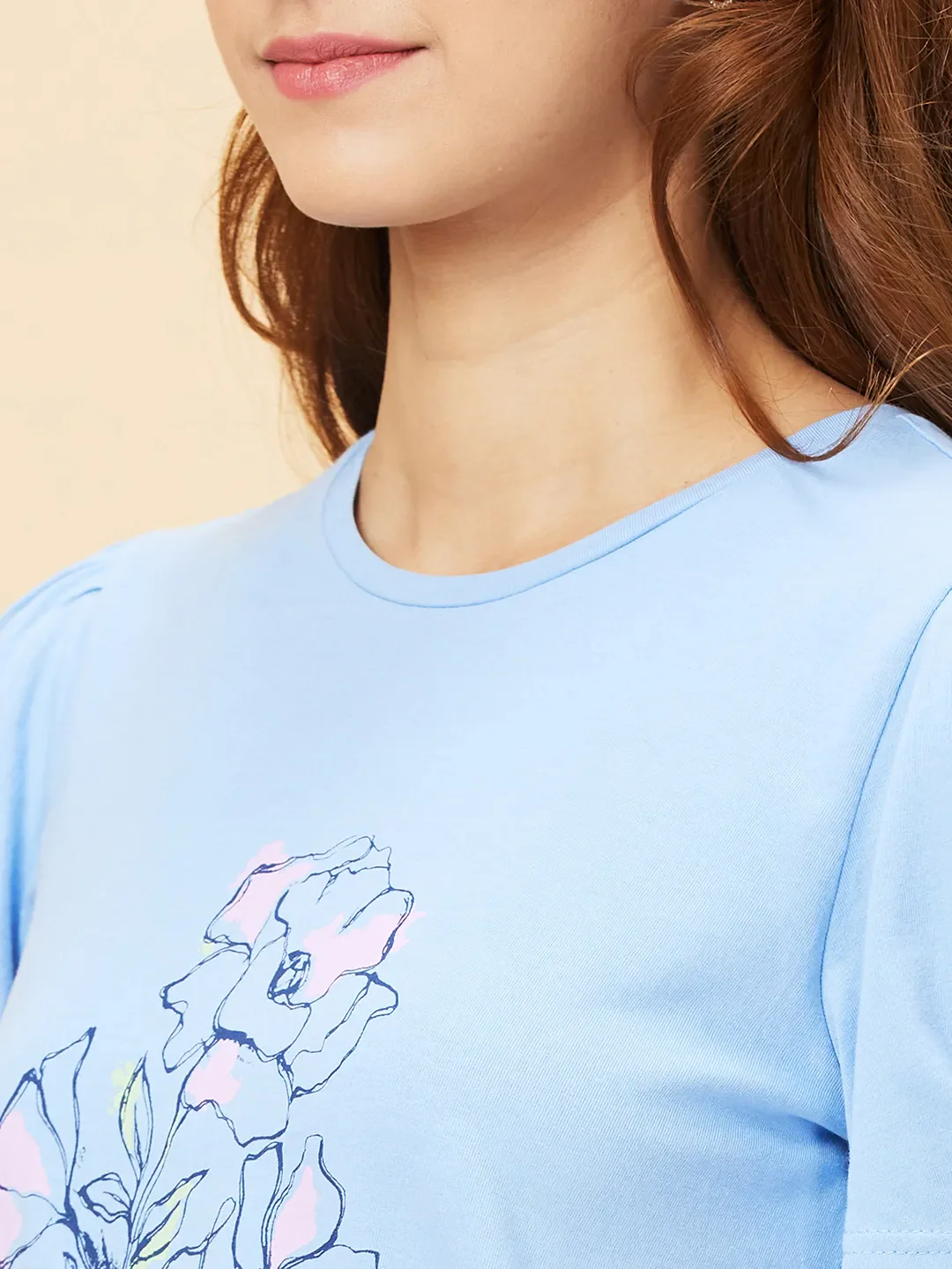 Blue Women's Cotton T-Shirt By Being Human Clothing - Image 5